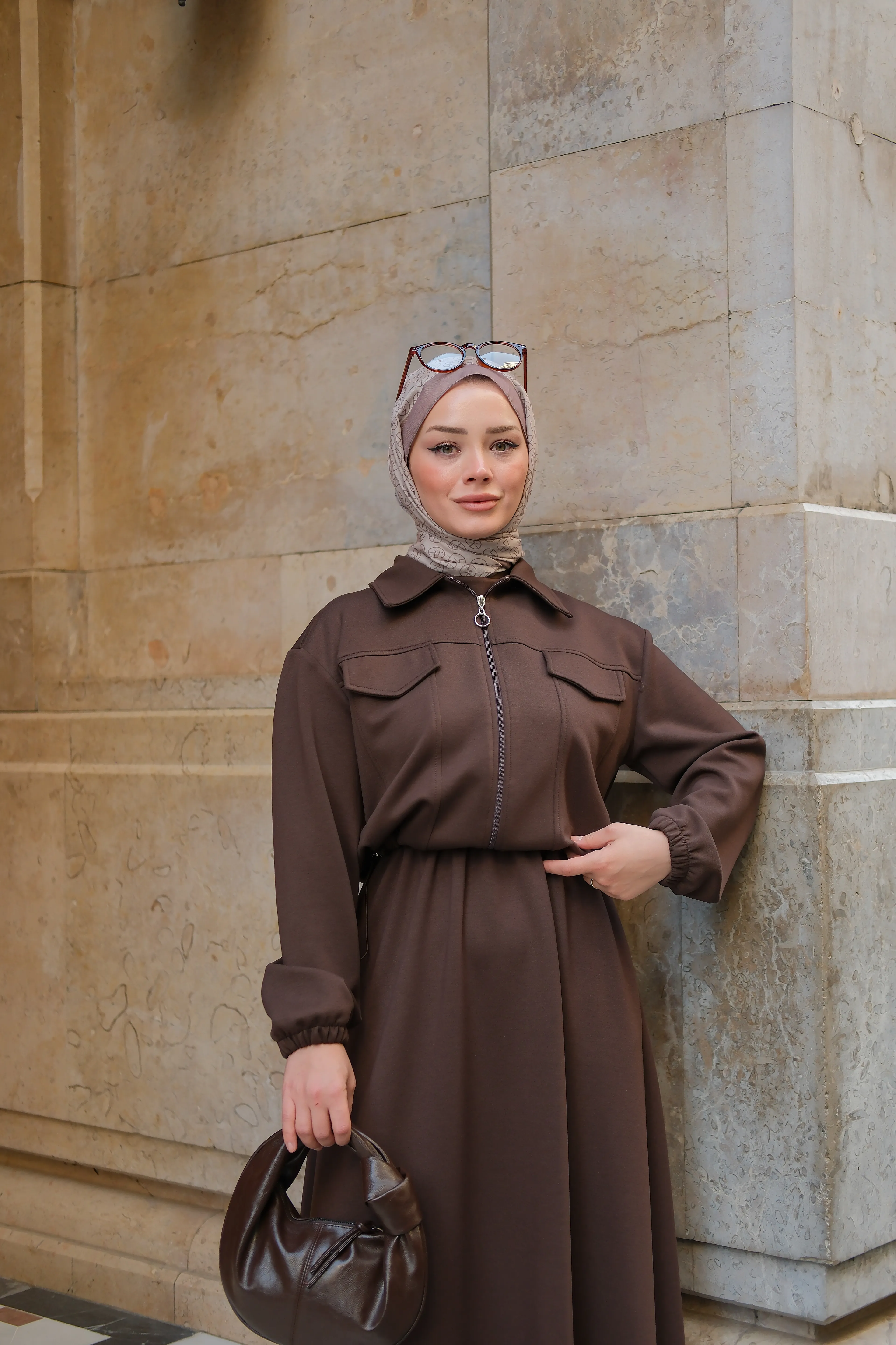 Zoya fermuar Detaylı Oysho Takım - Kahverengi