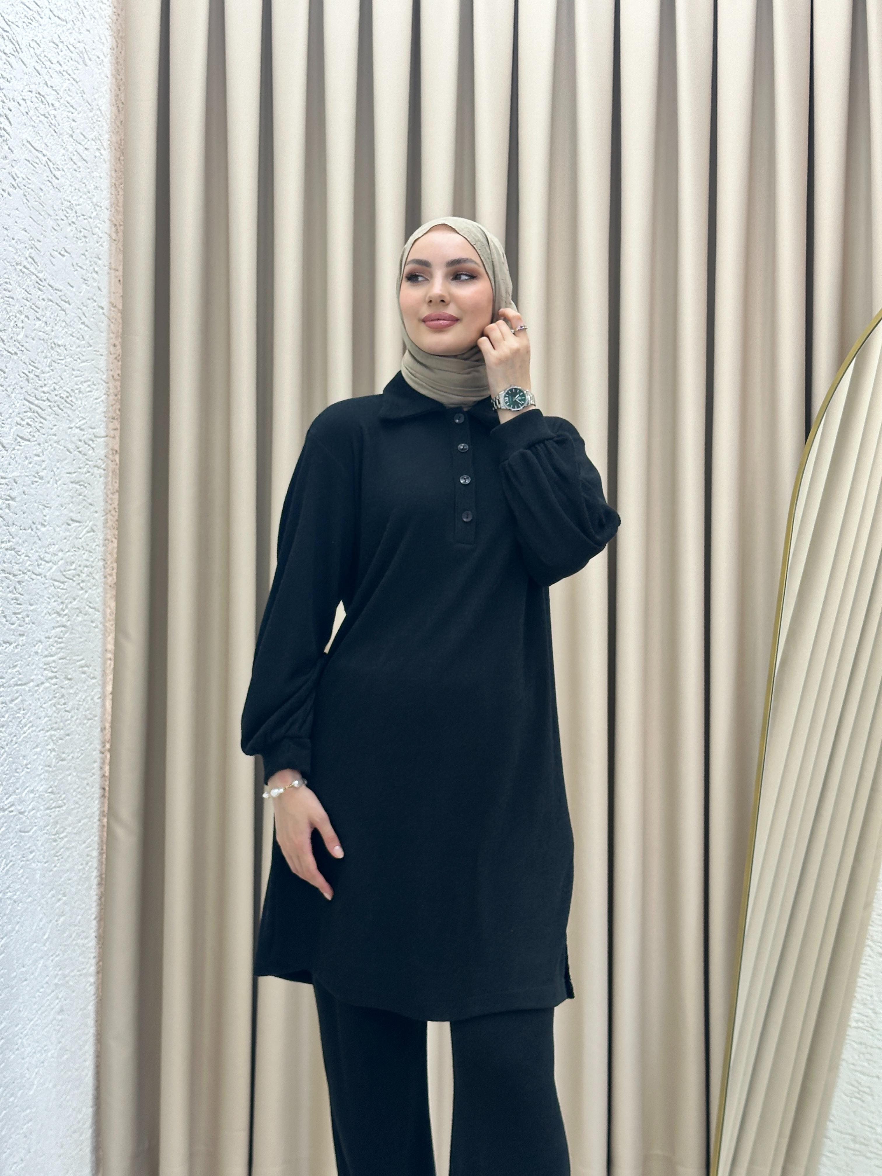 Örme Kumaş Lara Takım Siyah T6