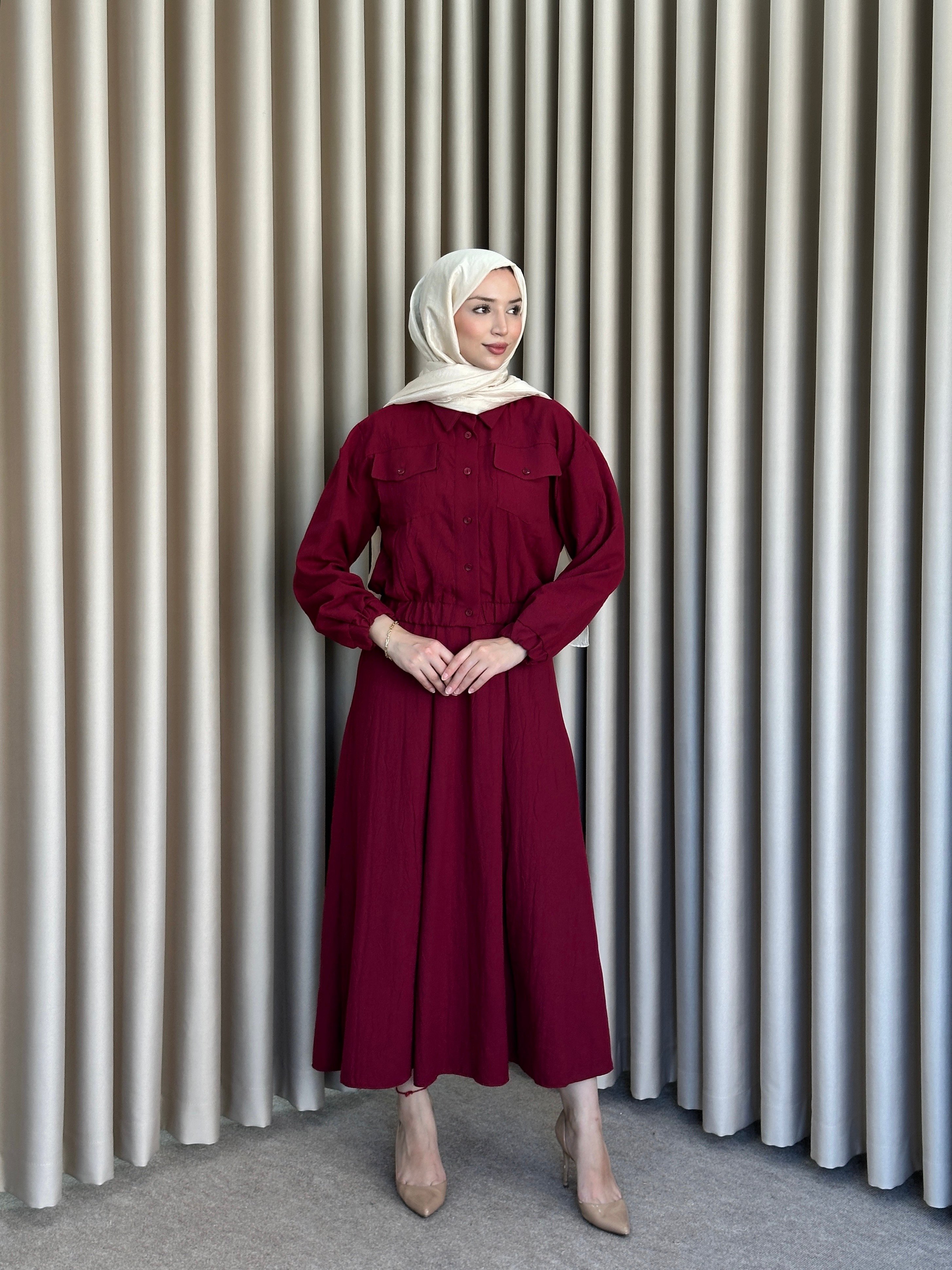 Tasarım Etek Takım Bordo T103