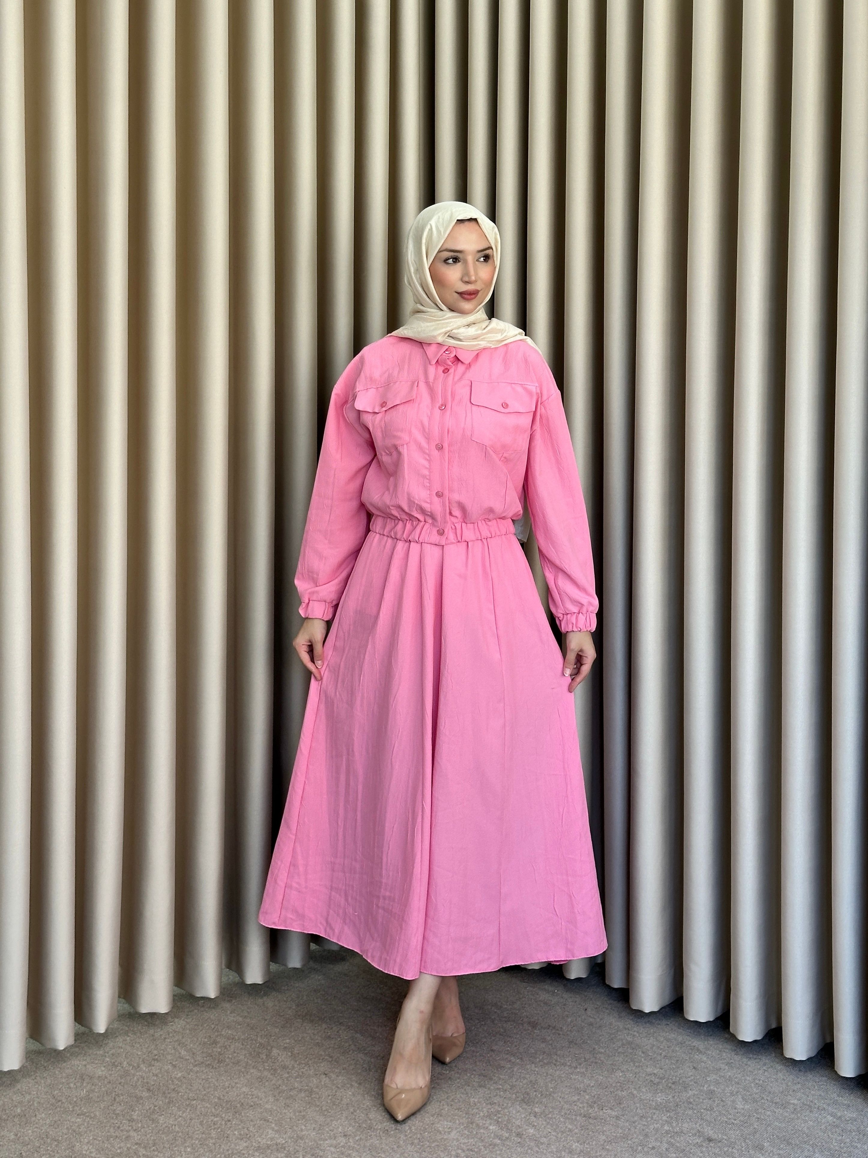 Tasarım Etek Takım Pembe T103