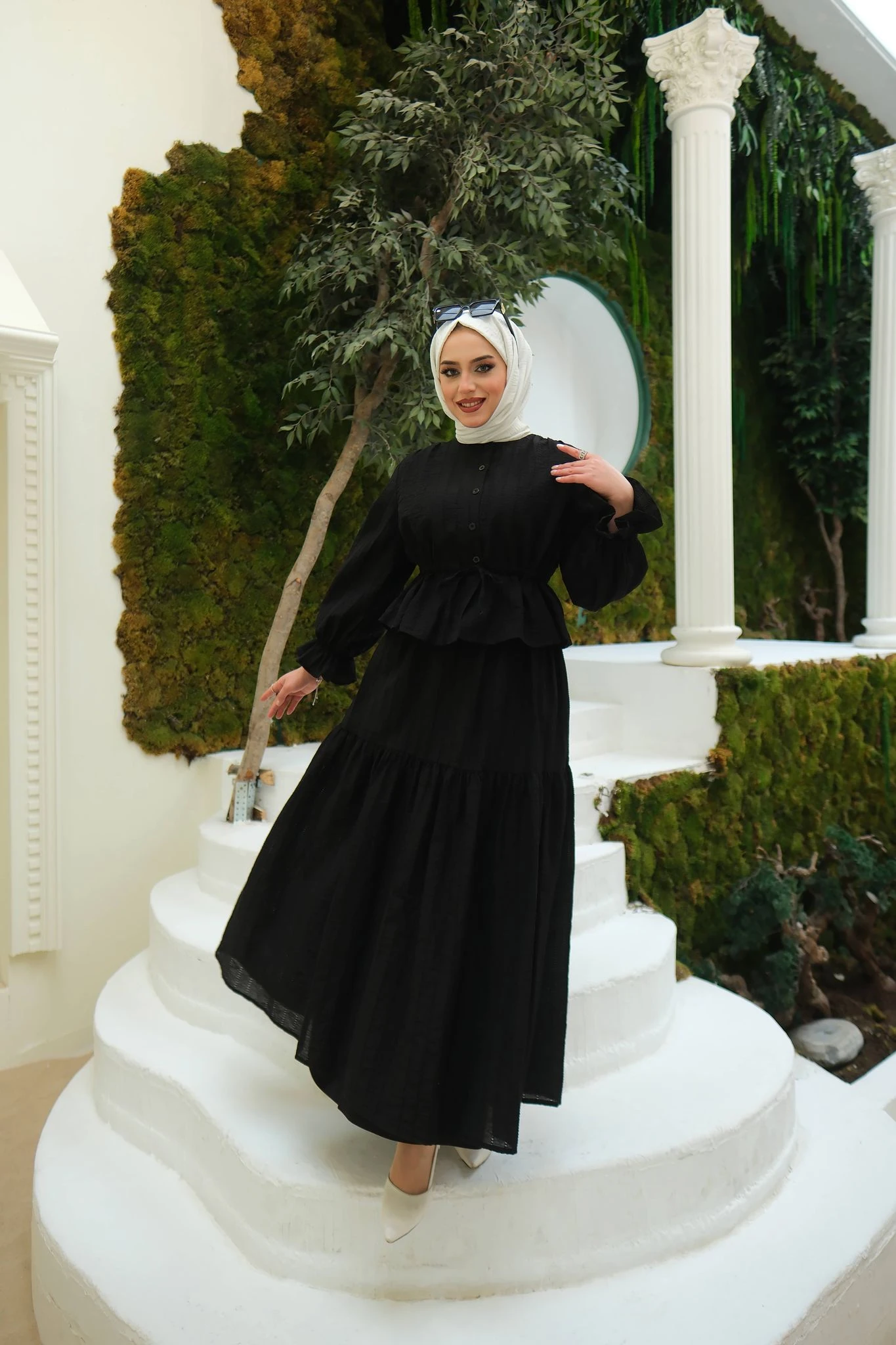 Roly Muslin Kumaş Etekli Takım Siyah T24