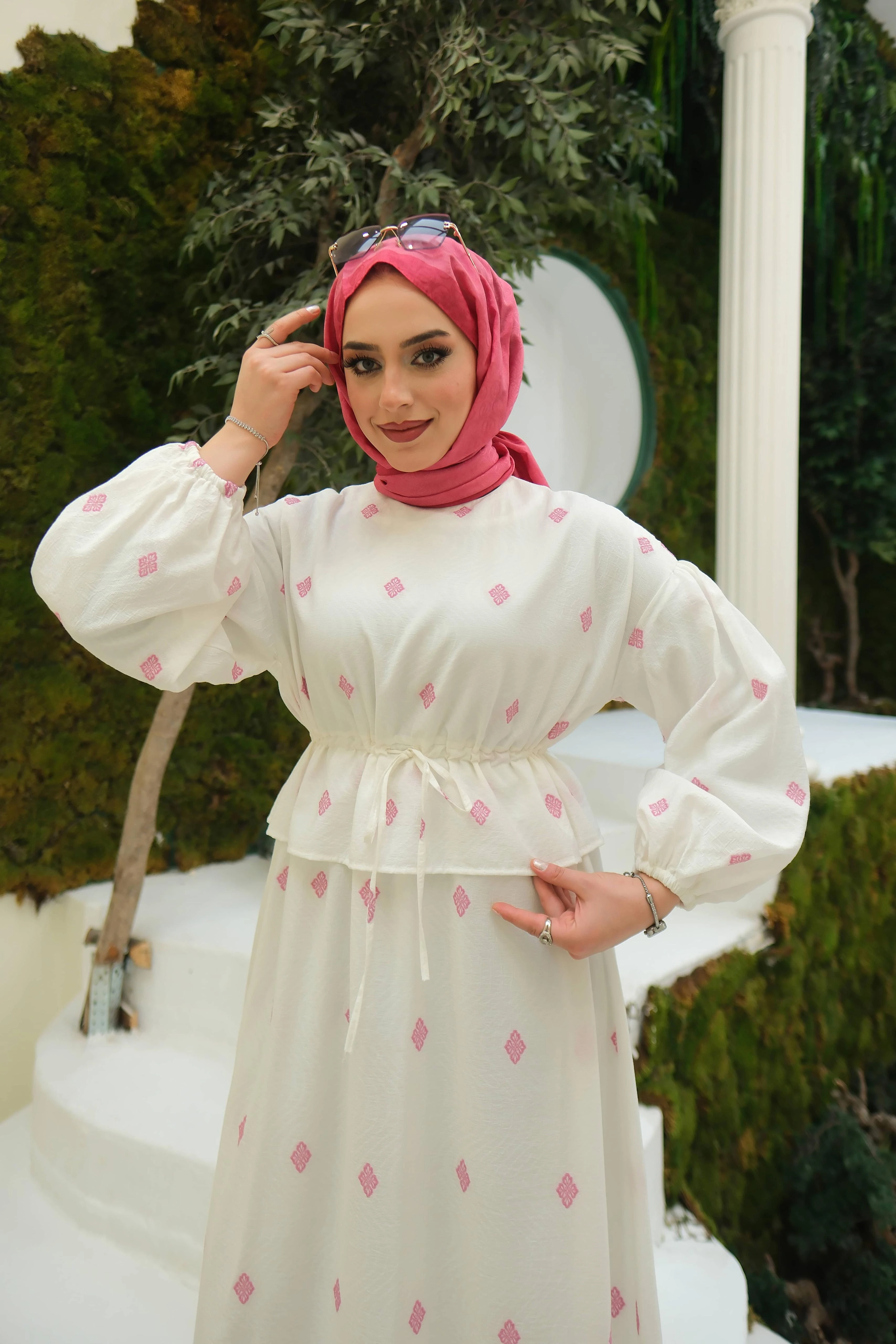 Sanys Elbise Pembe Detay ELB40