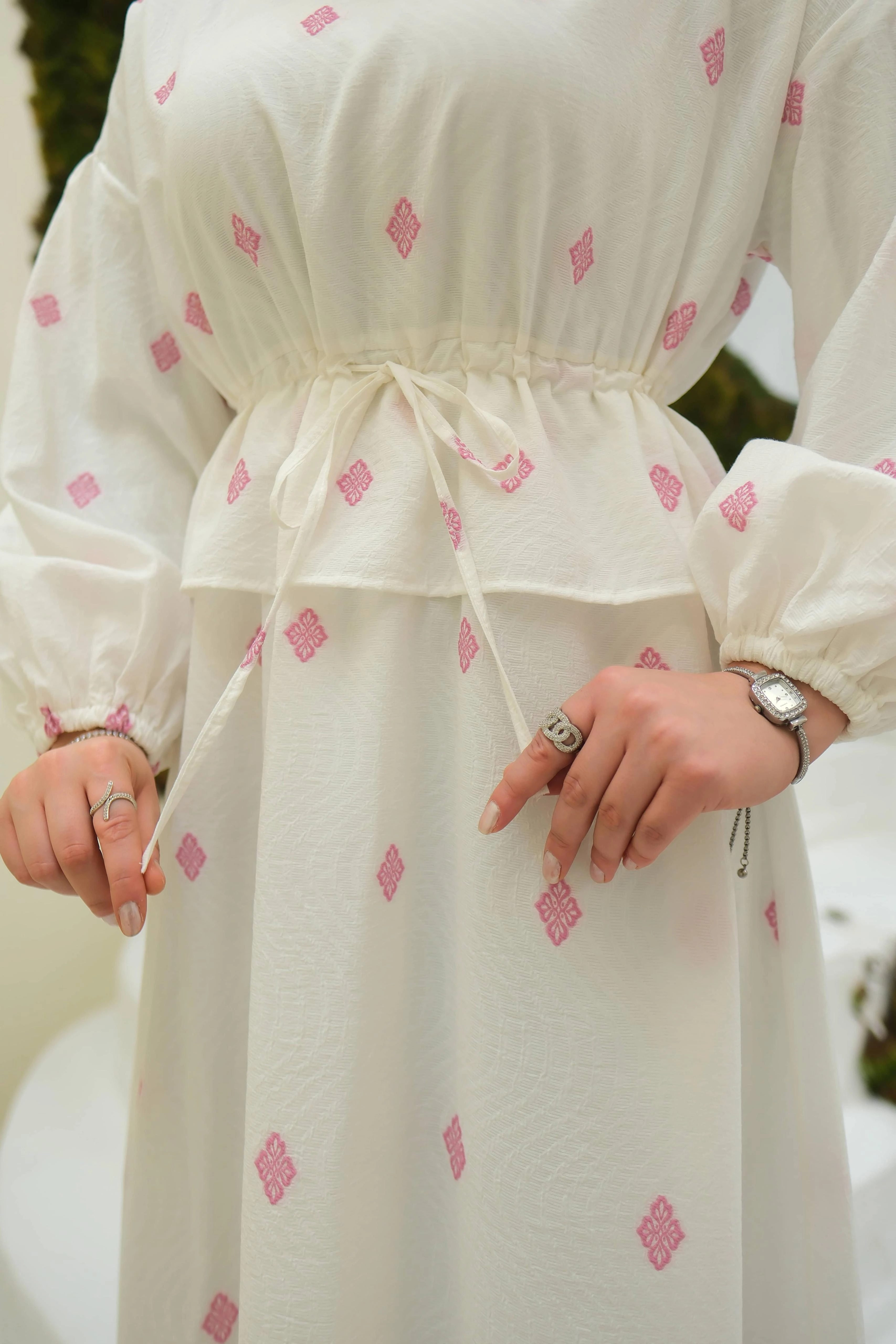 Sanys Elbise Pembe Detay ELB40