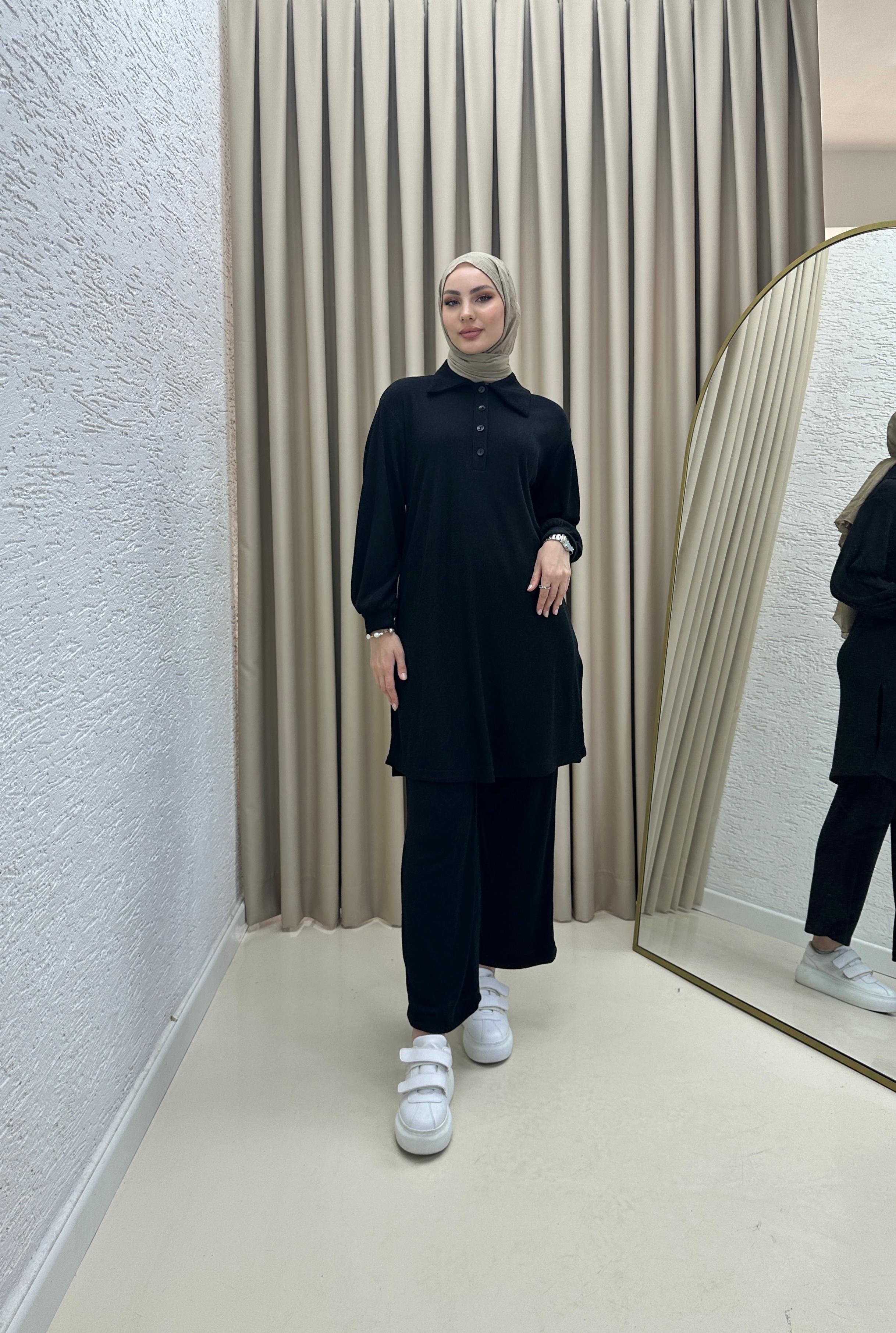 Örme Kumaş Lara Takım Siyah T6