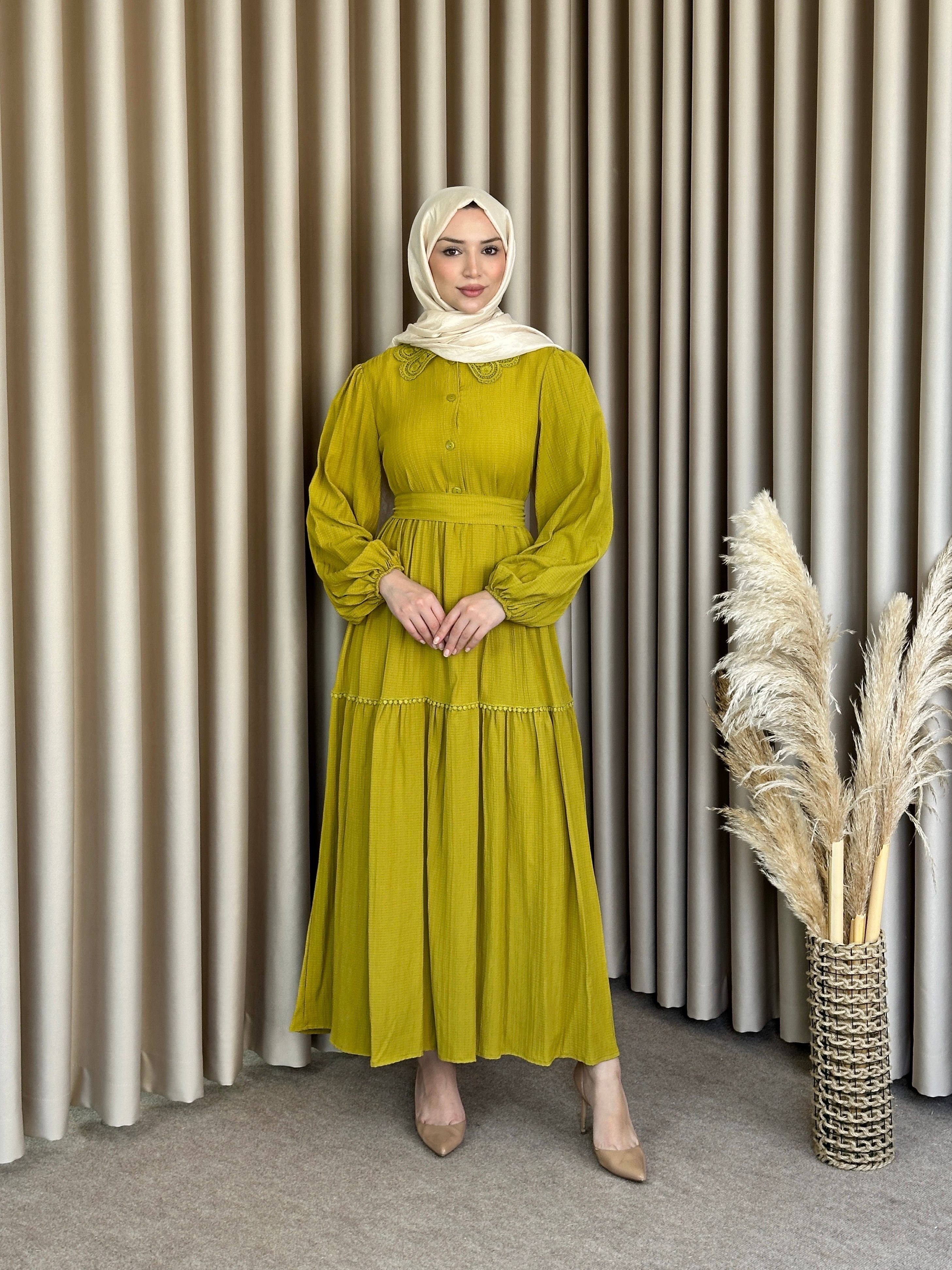 Flora Dantel Detaylı Elbise 