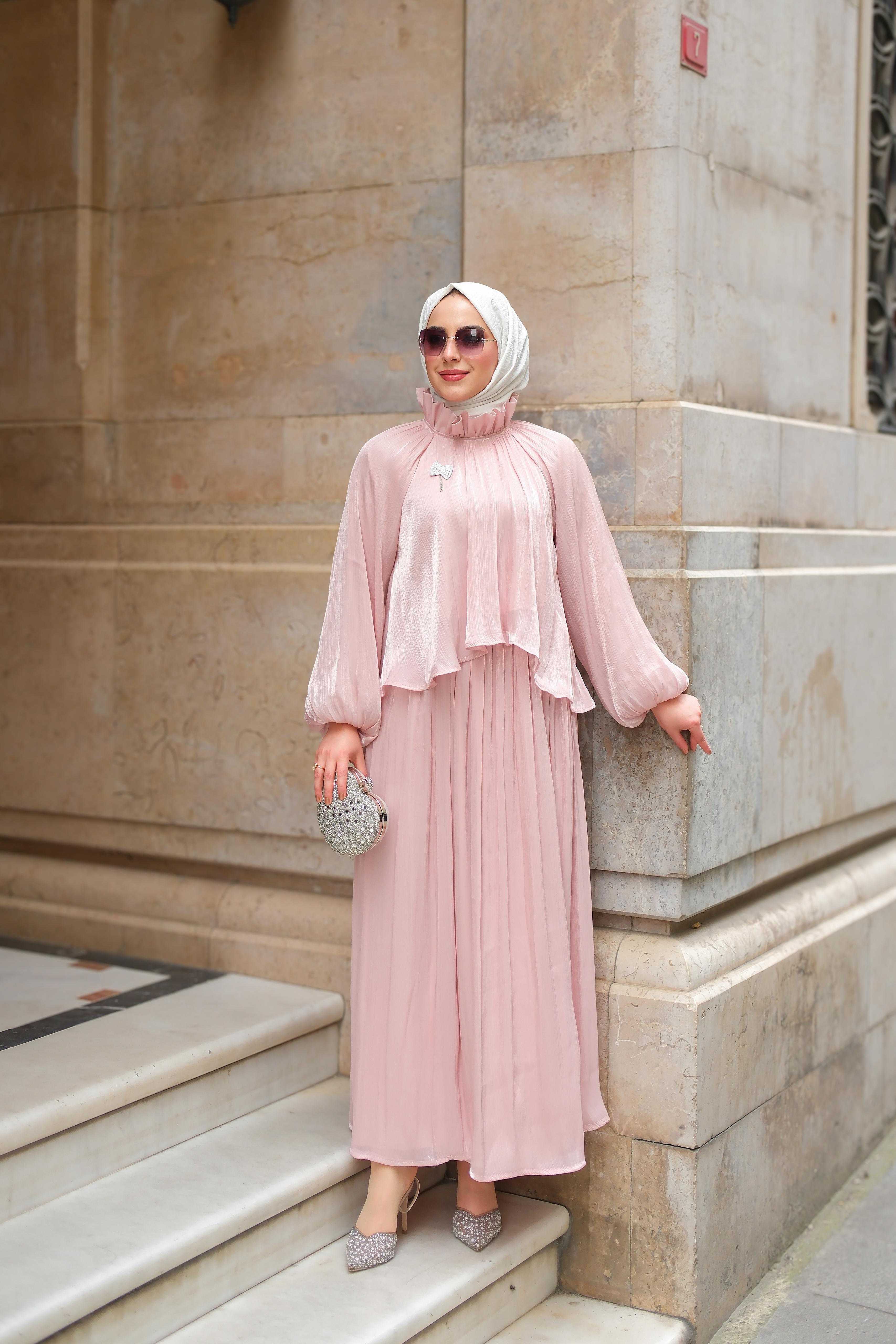 Fırfırlı Etek Takım Toz Pembe T61