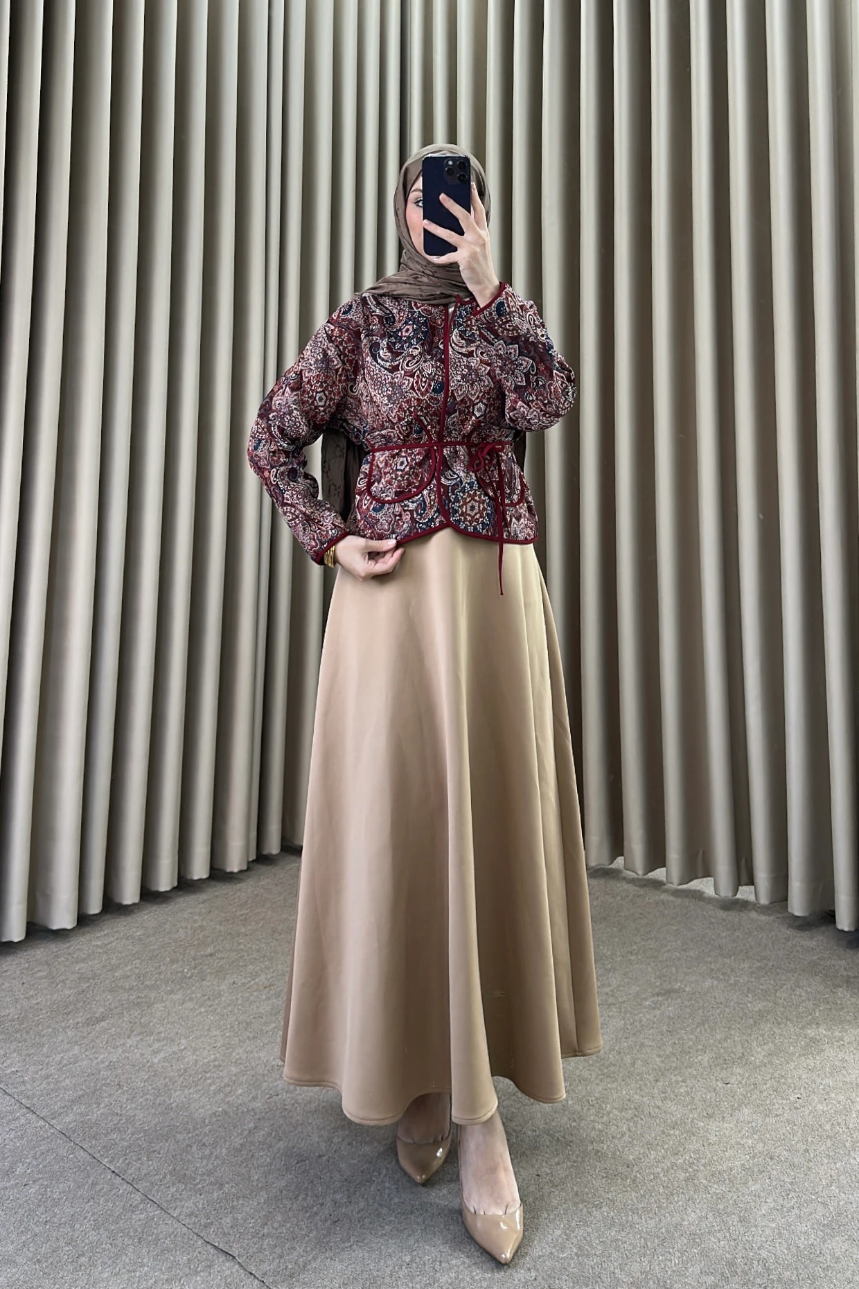 Jakarlı Kapitone Bordo Detay Kp1