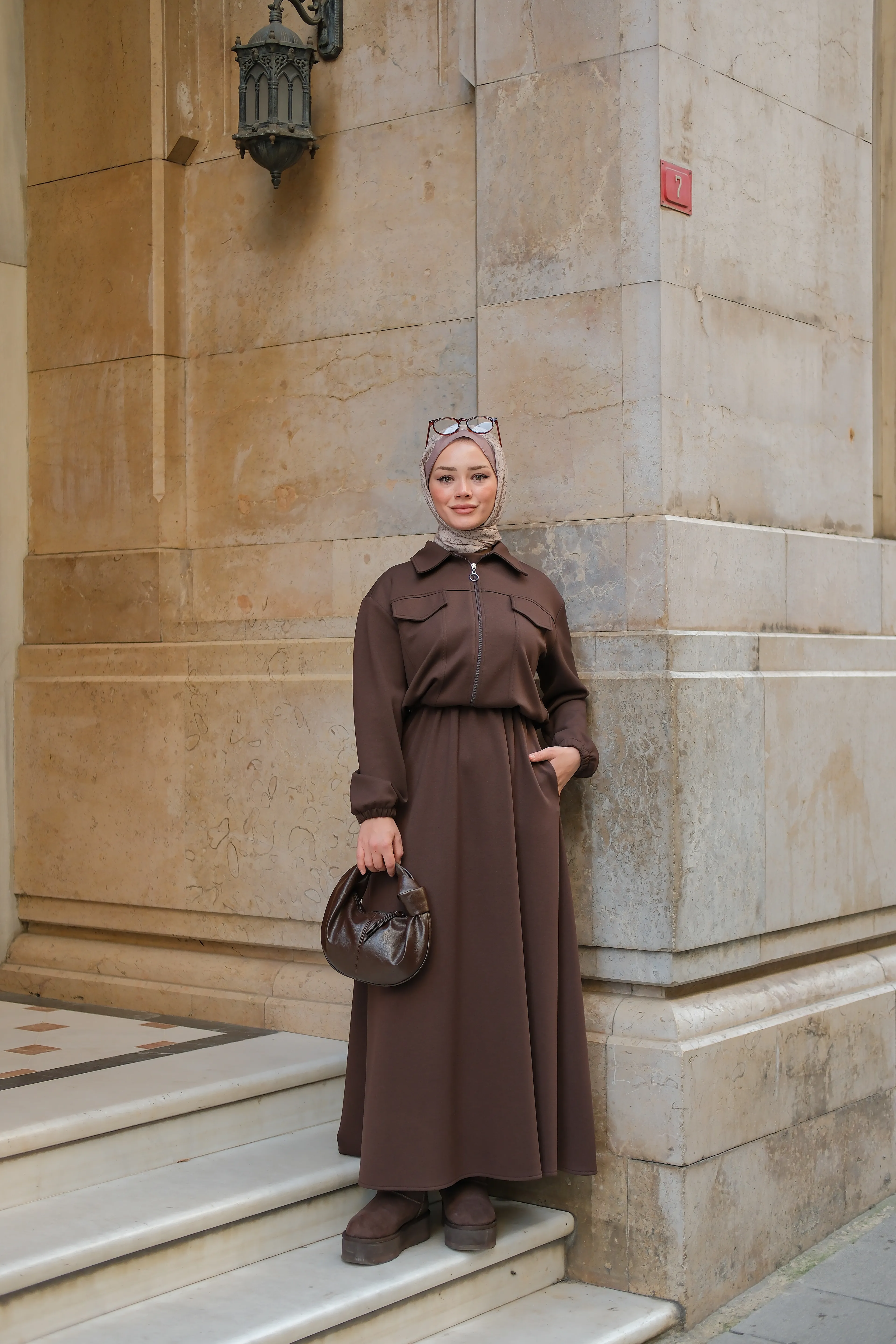 Zoya fermuar Detaylı Oysho Takım - Kahverengi