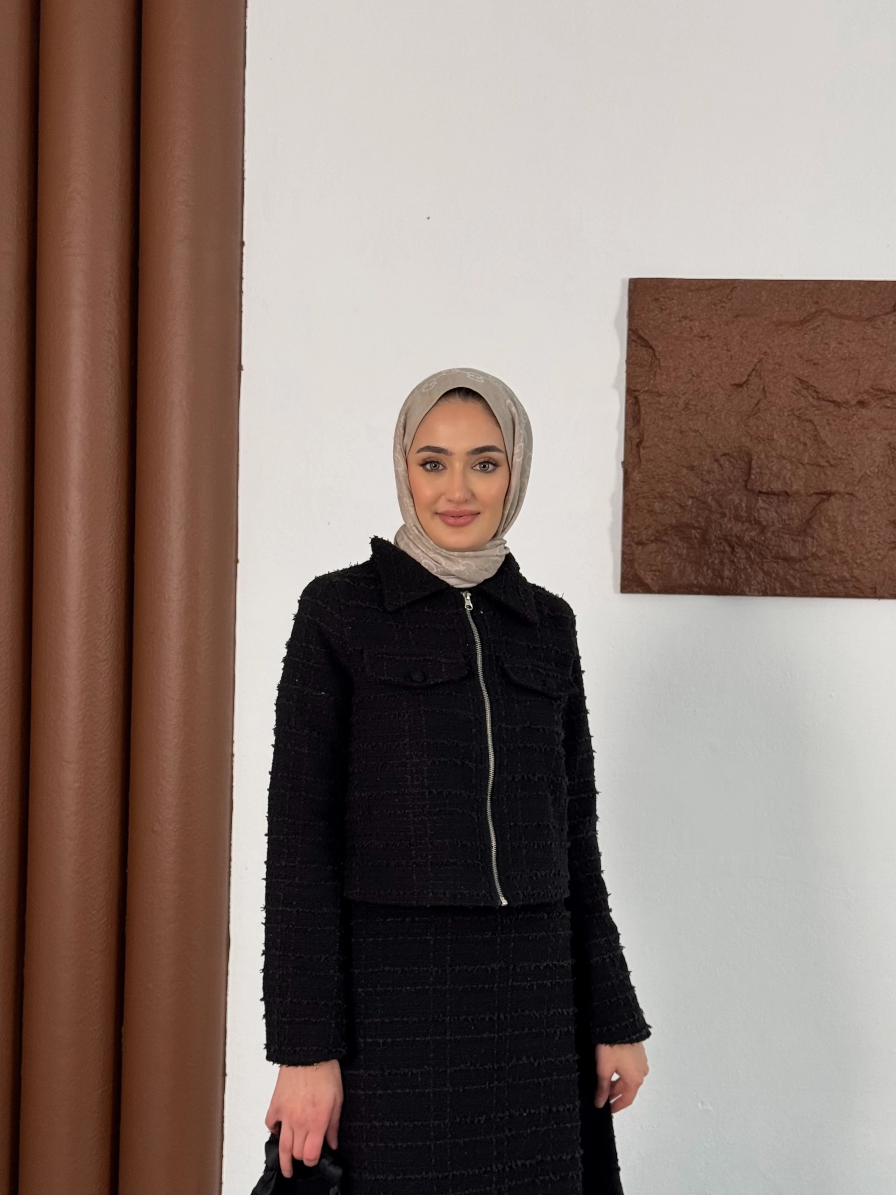 Fermuar Detaylı Chanel Takım - Siyah