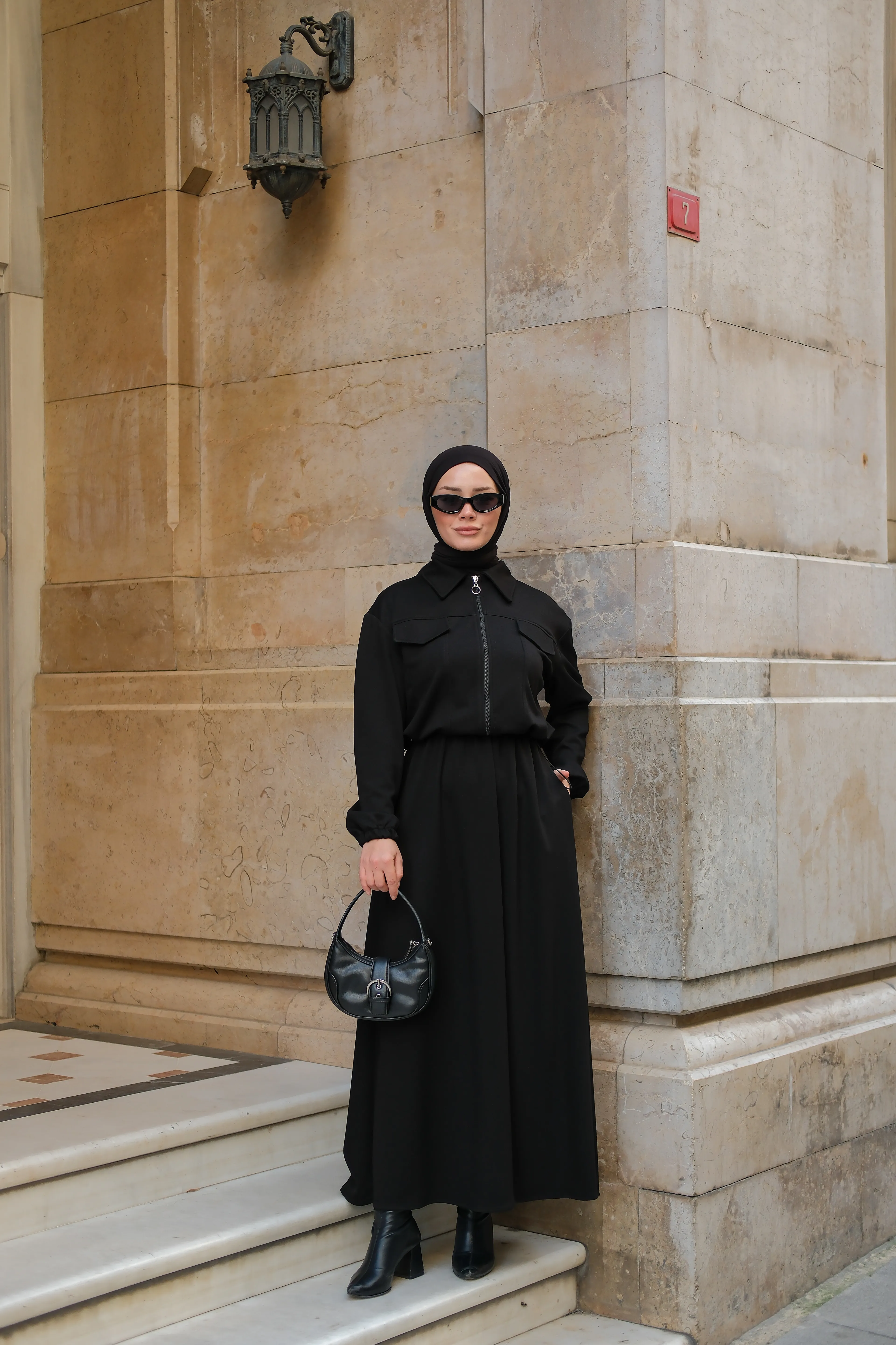 Zoya fermuar Detaylı Oysho Takım-Siyah