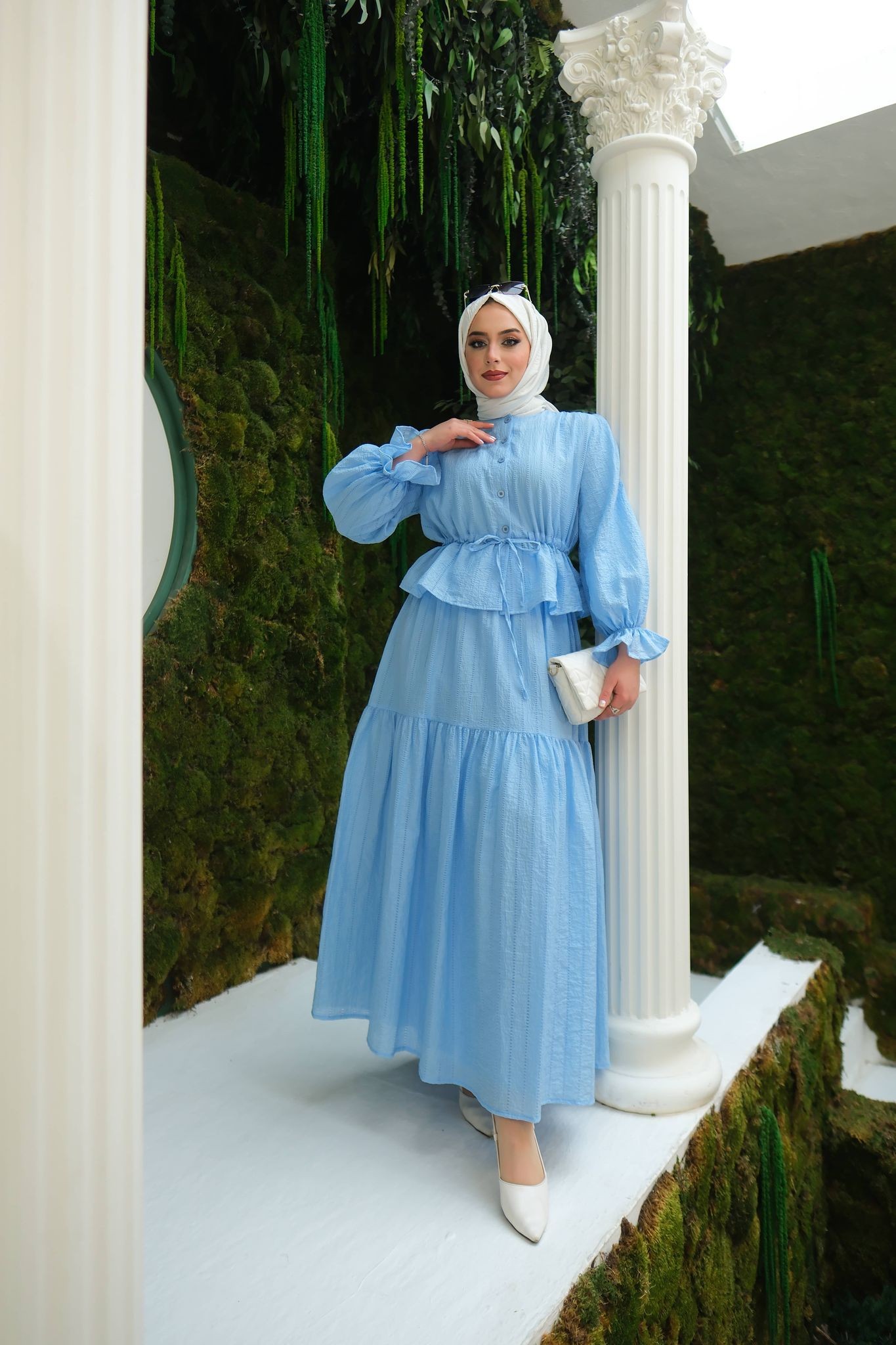 Roly Muslin Etekli Takım Mavi T24