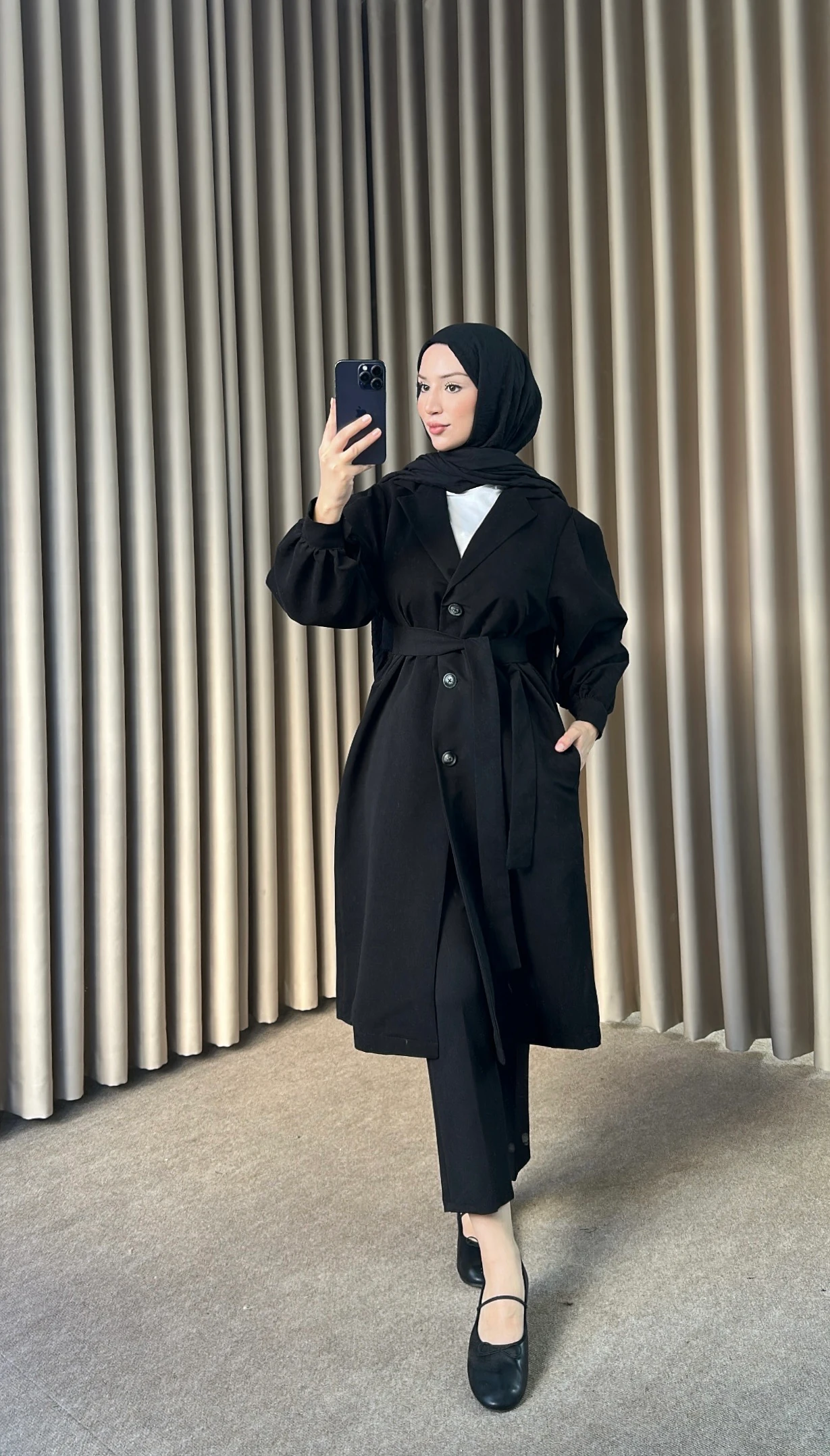 Trençkot  Mevsimlik Siyah T2