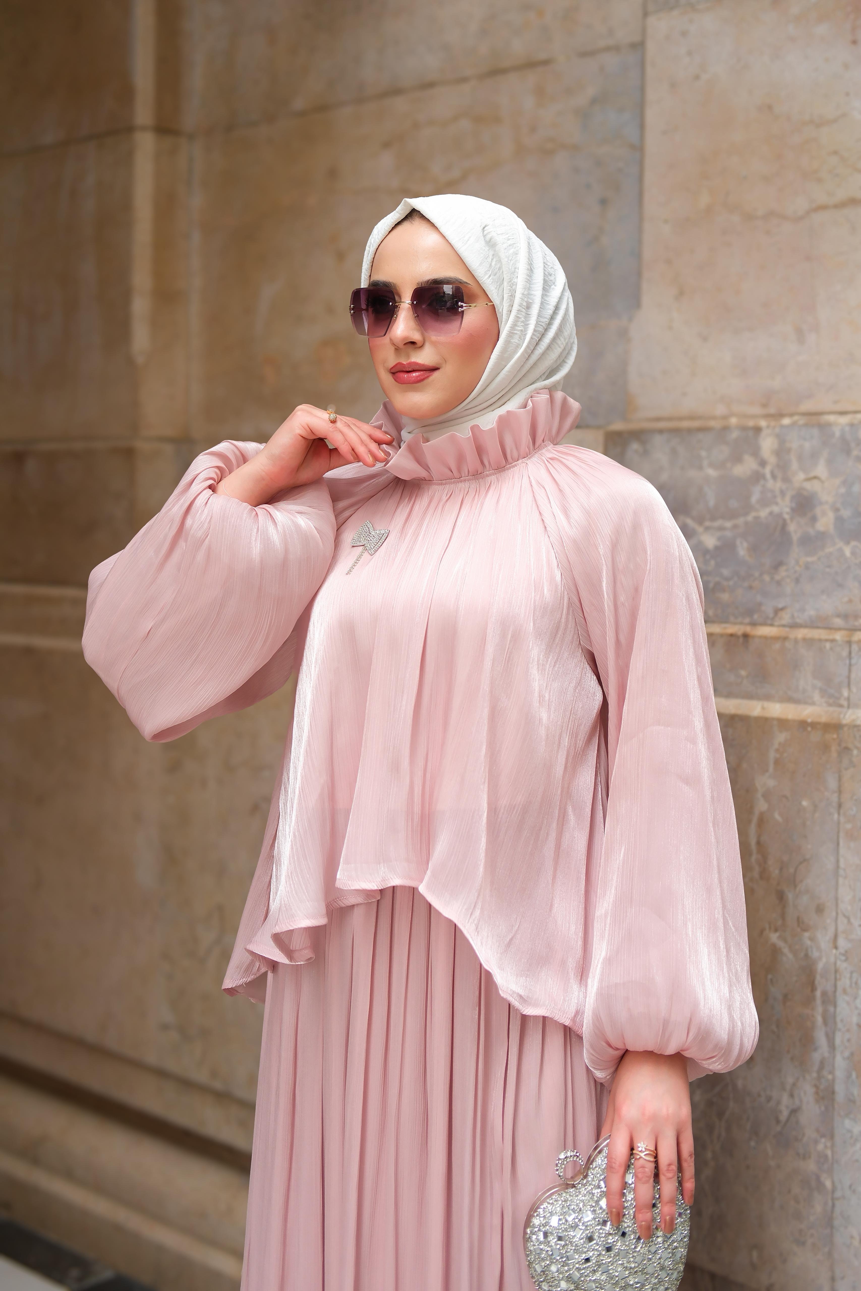 Fırfırlı Etek Takım Toz Pembe T61