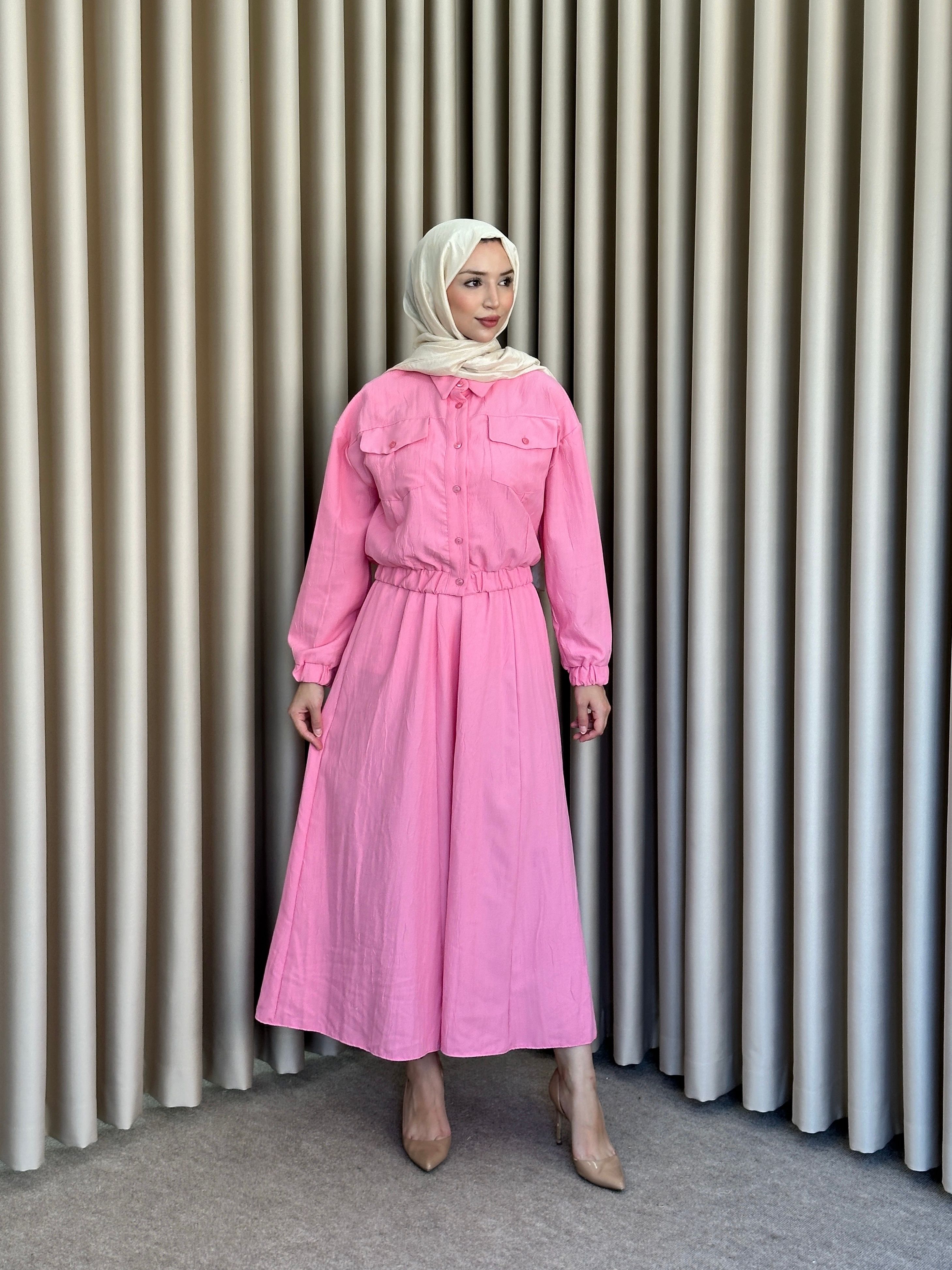 Tasarım Etek Takım Pembe T103