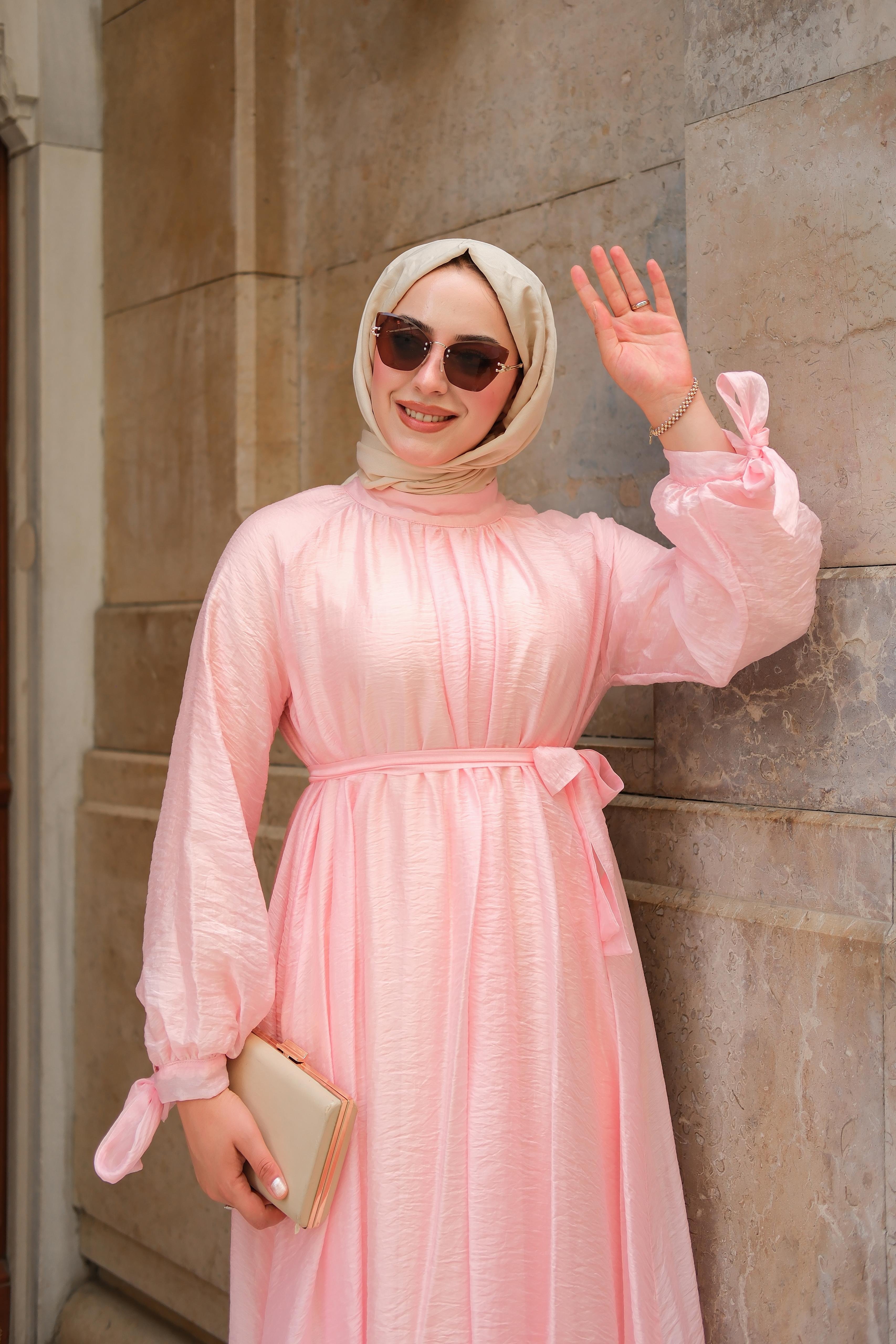 Bells Tiril Elbise Toz Pembe ELB94