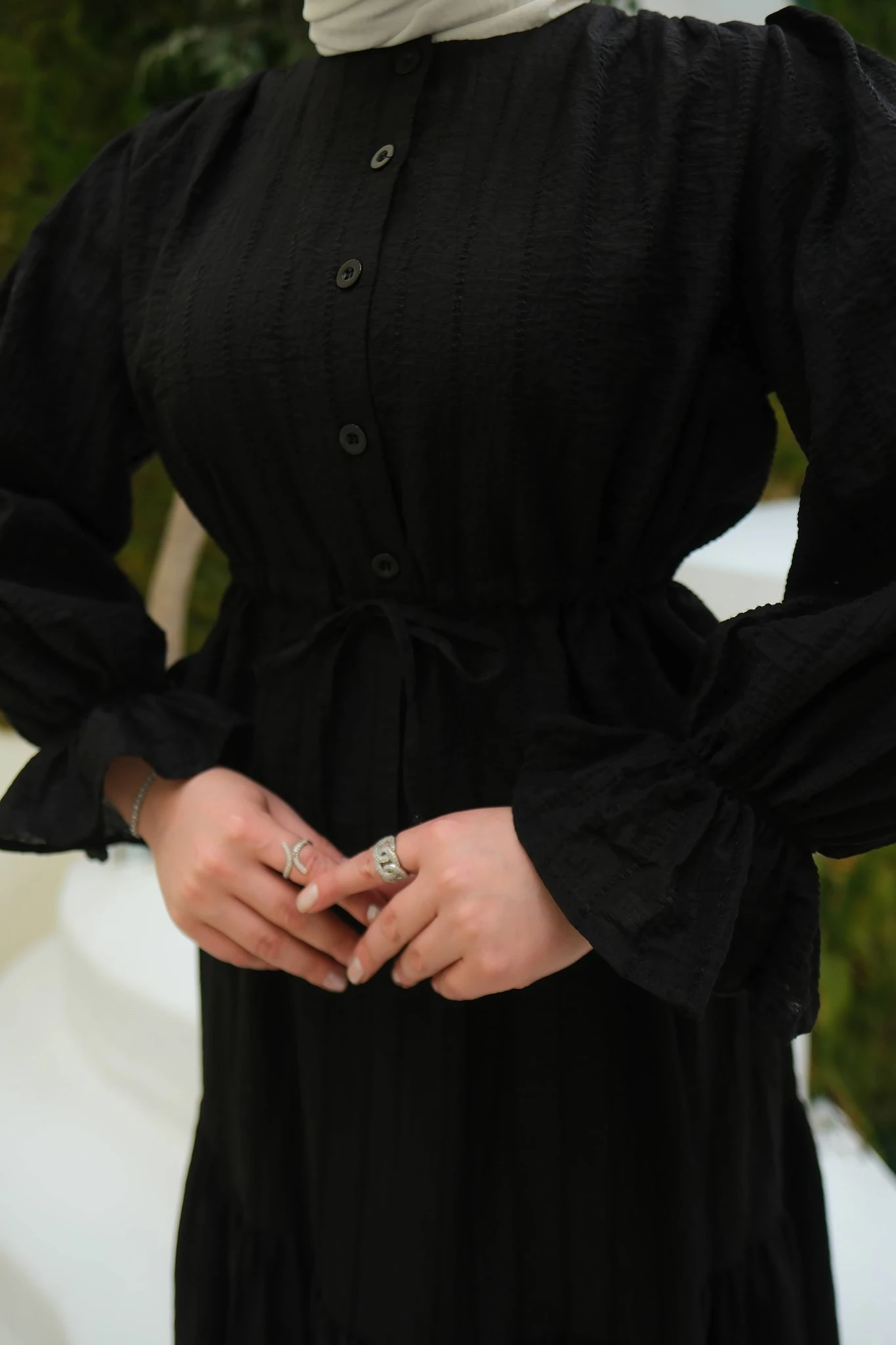 Roly Muslin Kumaş Etekli Takım Siyah T24