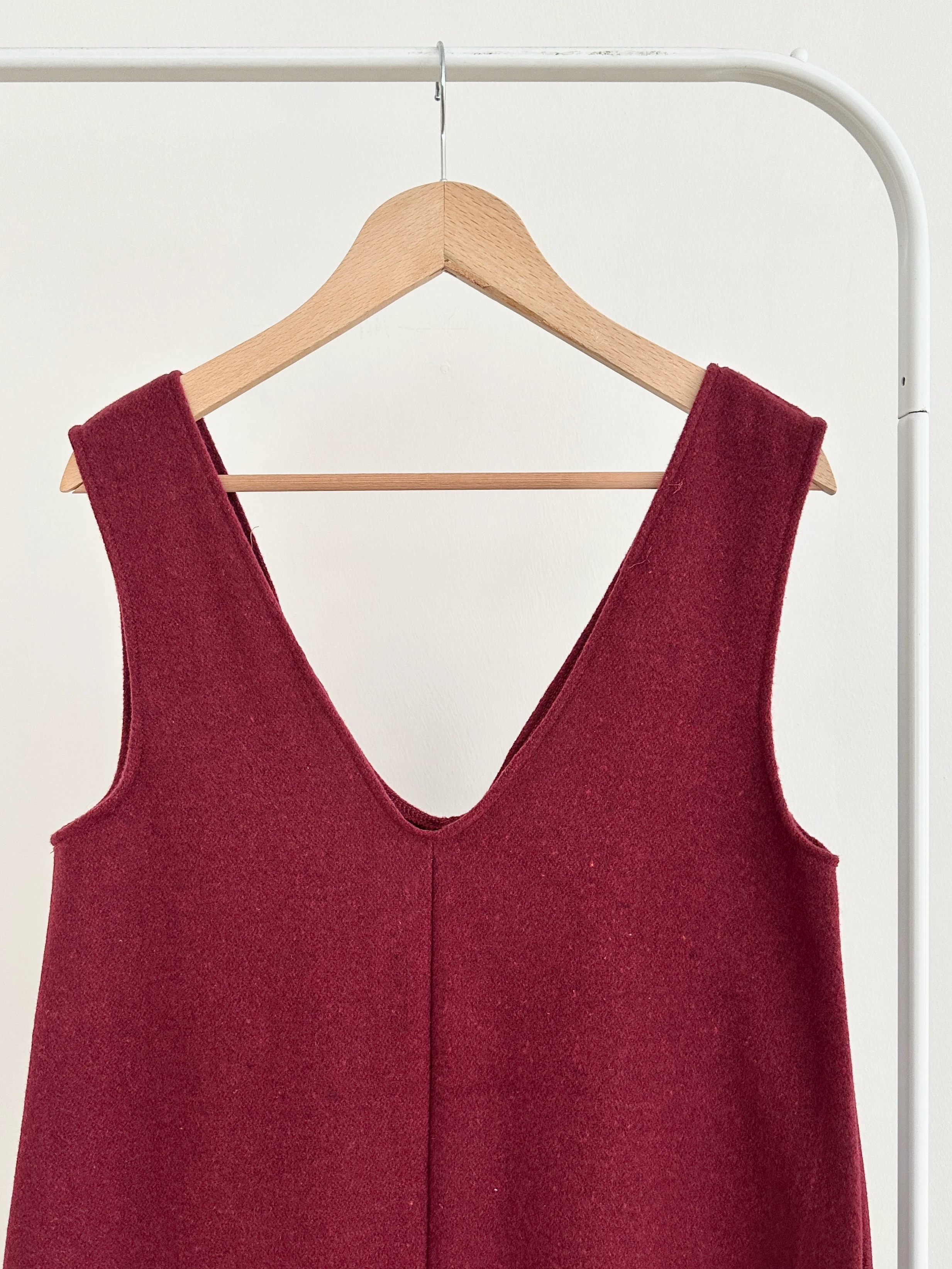 V Yaka Kaşe Jile - Bordo