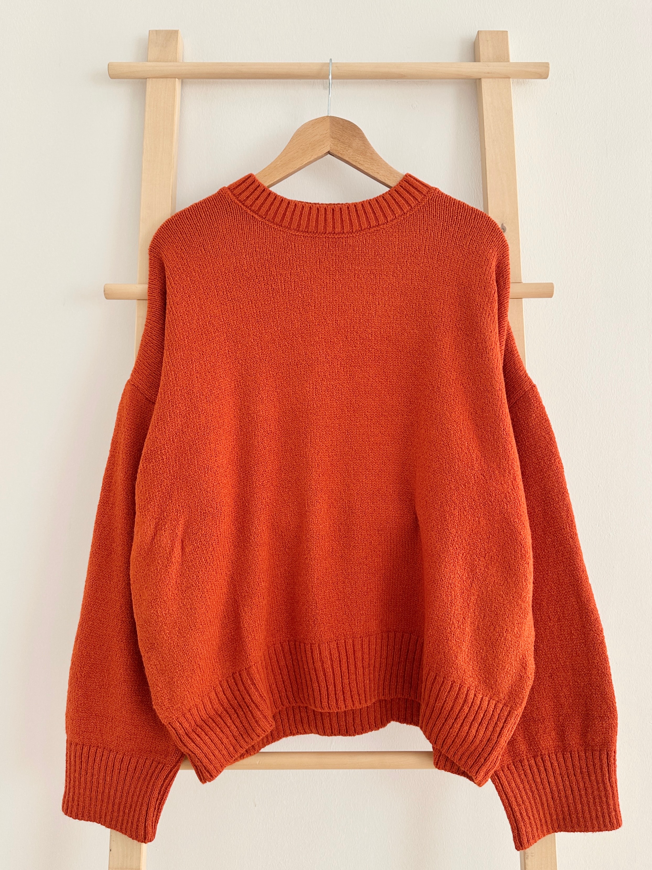 Bisiklet Yaka Fitilli Kazak - Kiremit