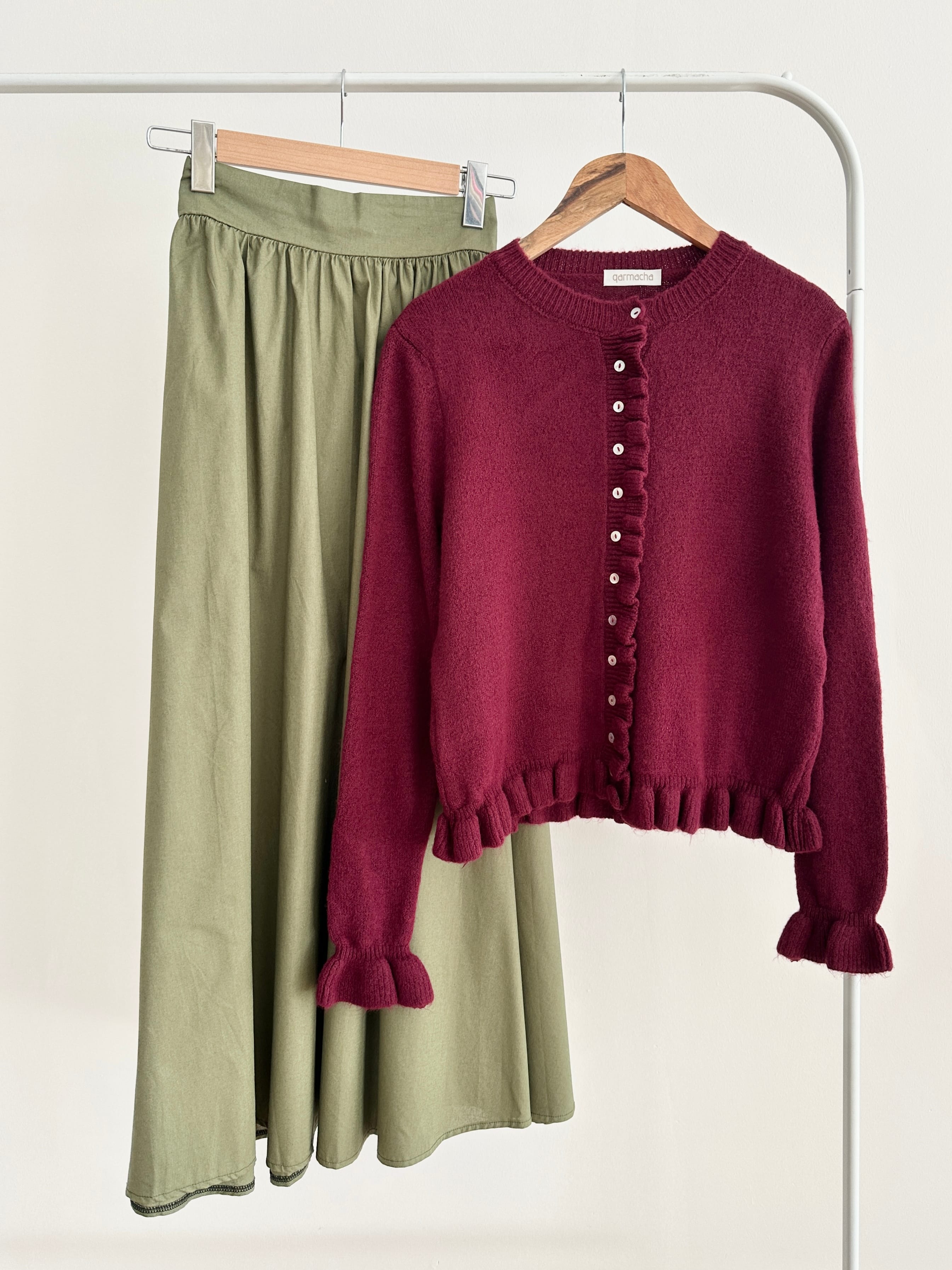 Üst Bordo & & Alt Haki Yeşili
