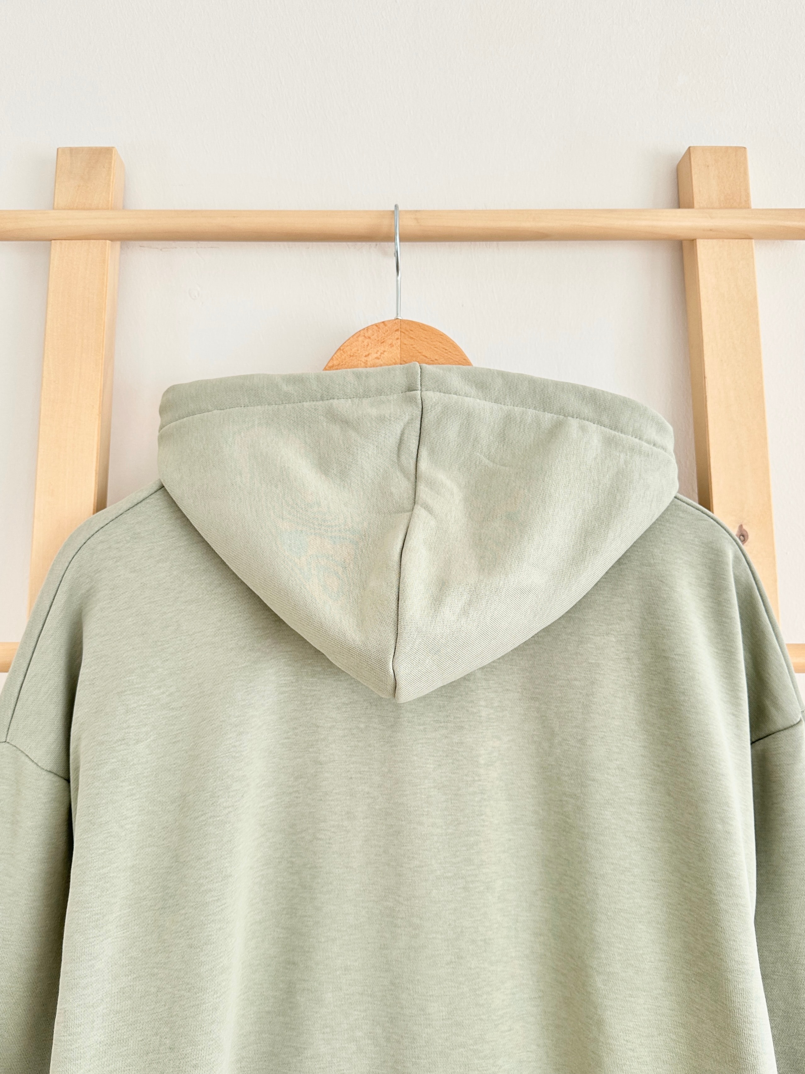 Kapüşonlu Basic Sweat Hırka - Mint Yeşili