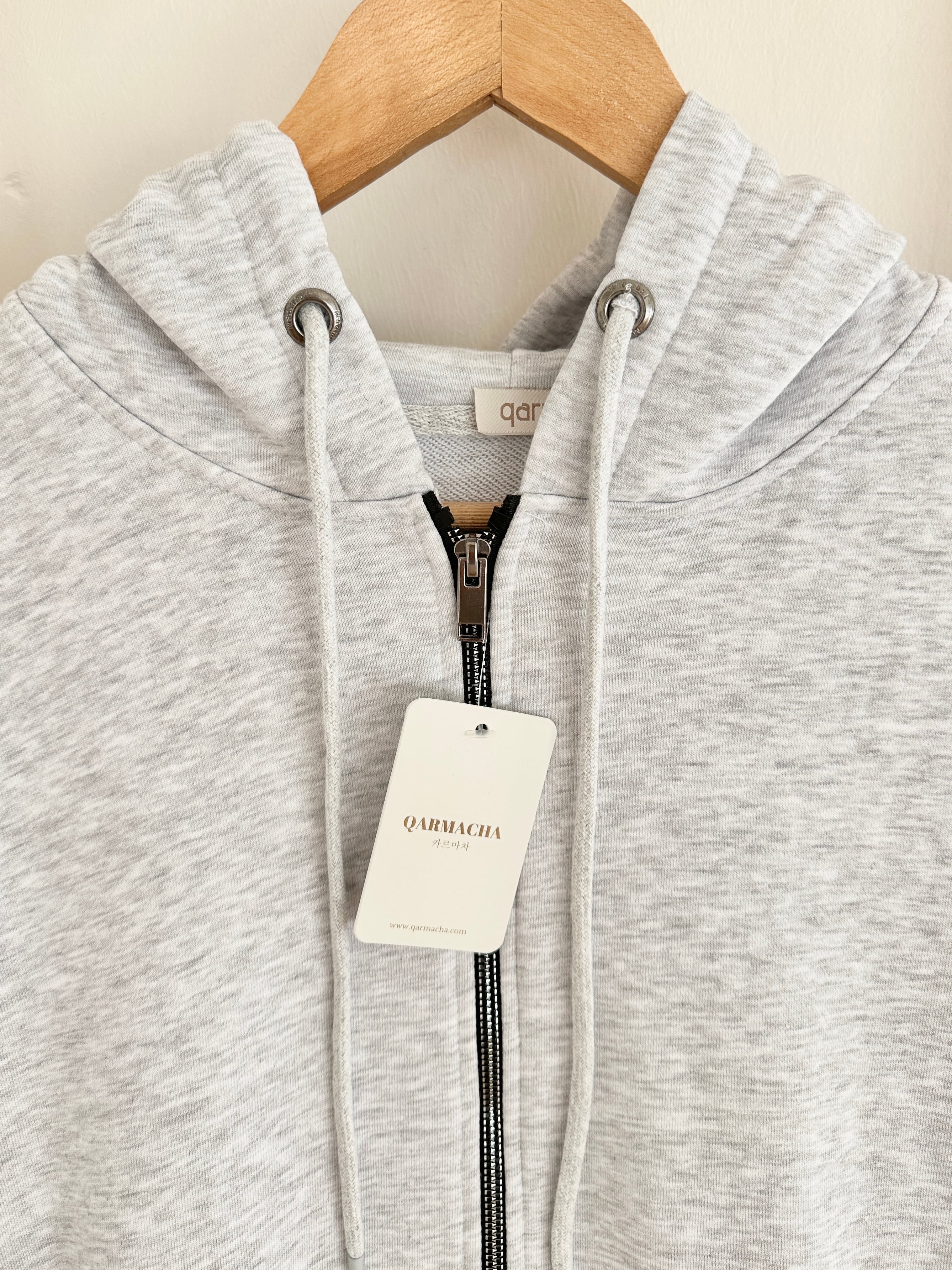 Kapüşonlu Basic Sweat Hırka - Gri