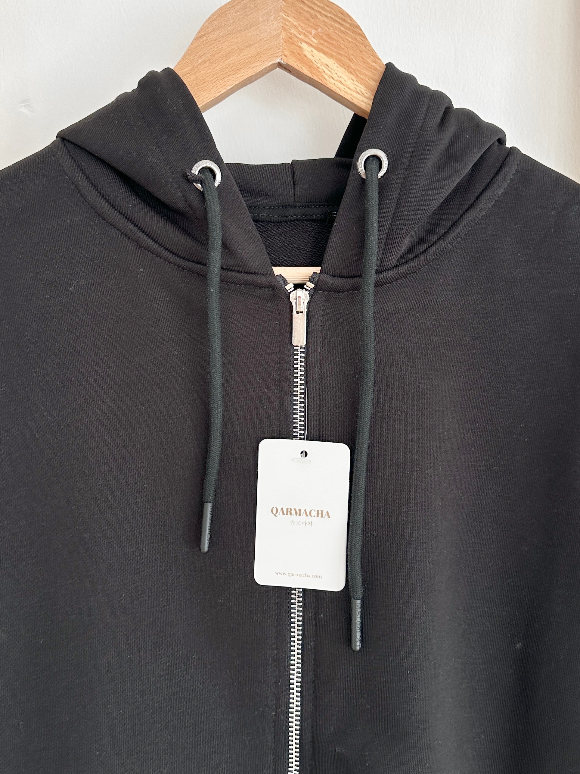 Kapüşonlu Basic Sweat Hırka - Siyah