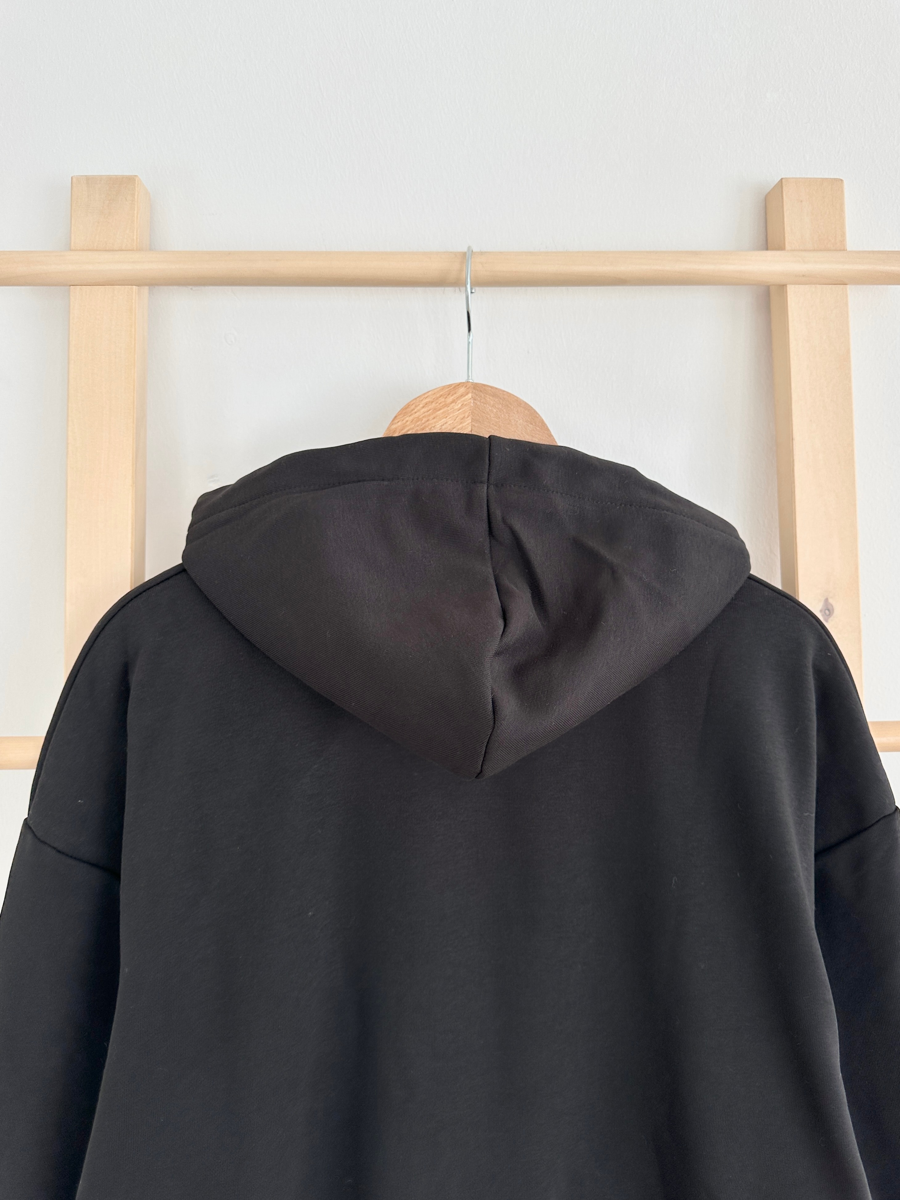 Kapüşonlu Basic Sweat Hırka - Siyah