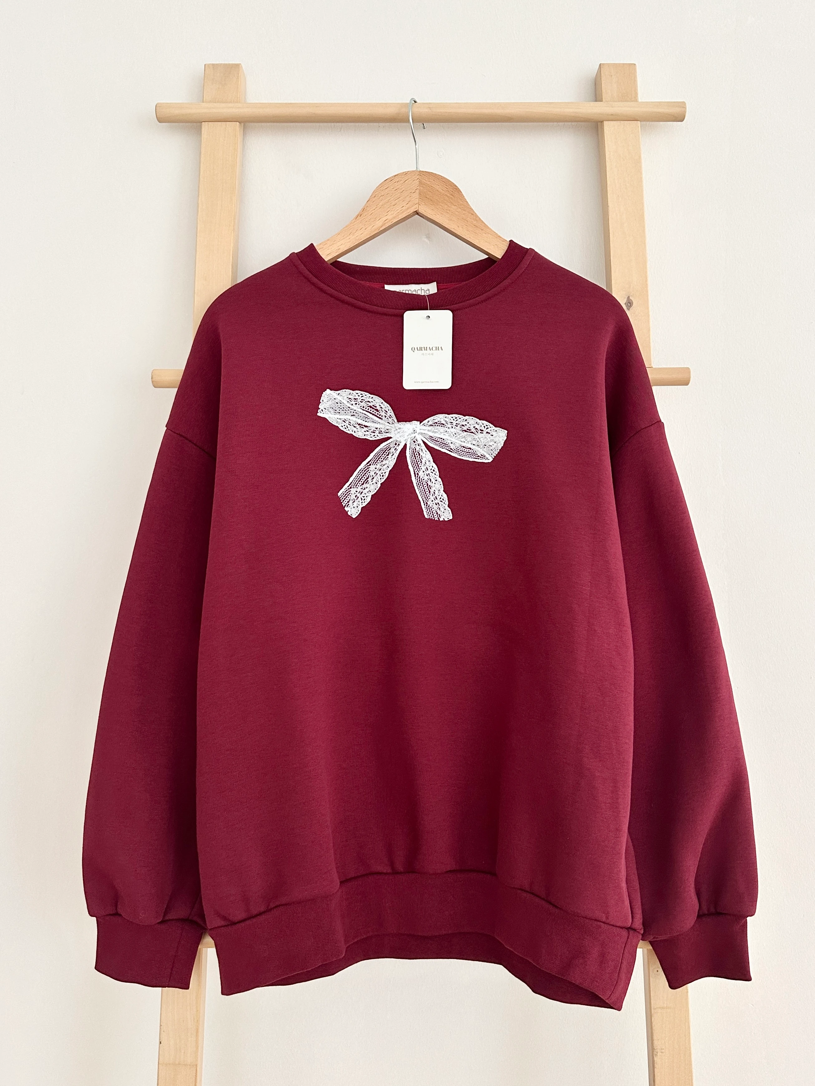 Baskılı 3 İplik Sweat - Bordo