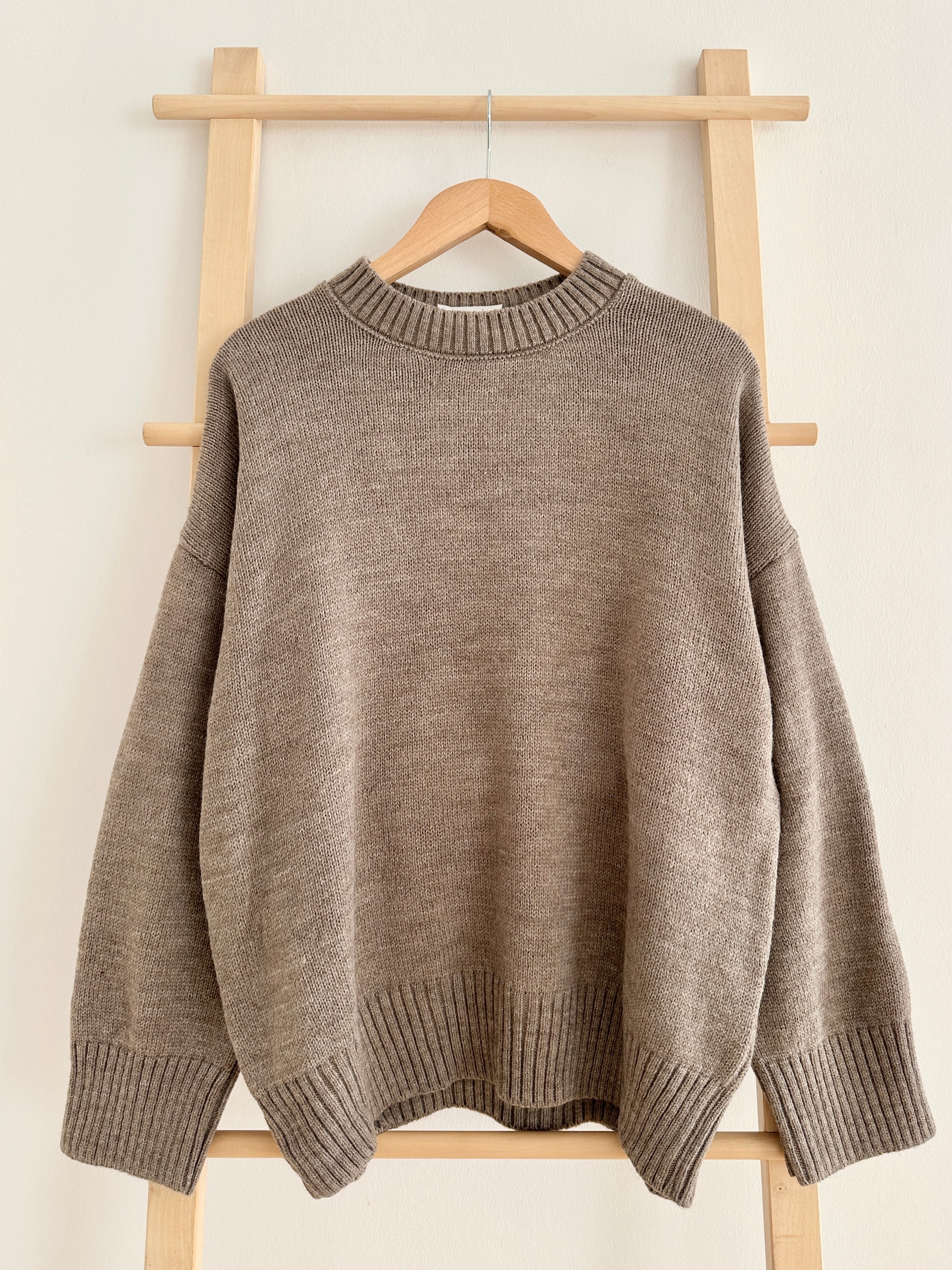 Bisiklet Yaka Fitilli Kazak - Koyu Vizon