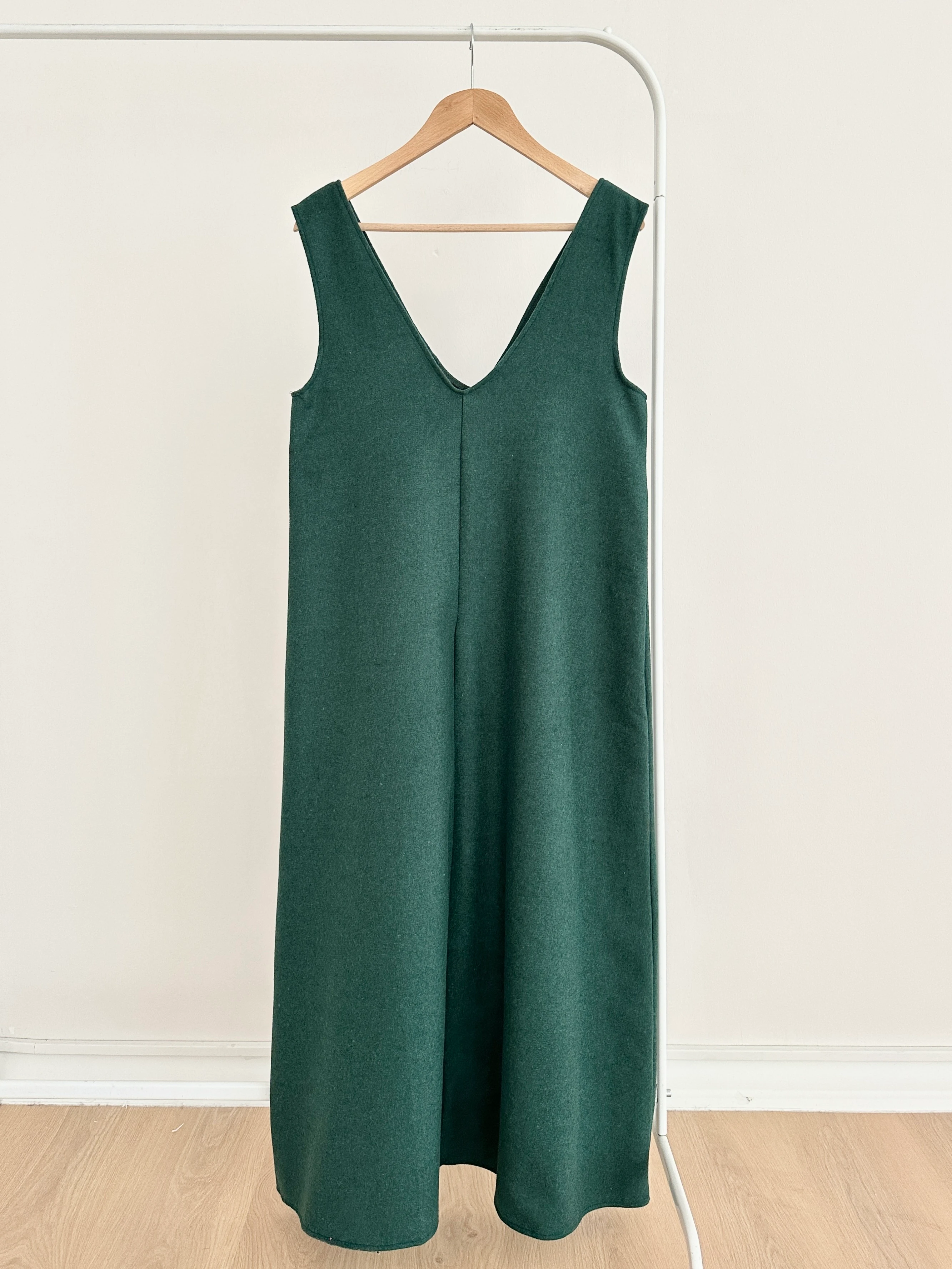 V Yaka Kaşe Jile - Zümrüt Yeşili