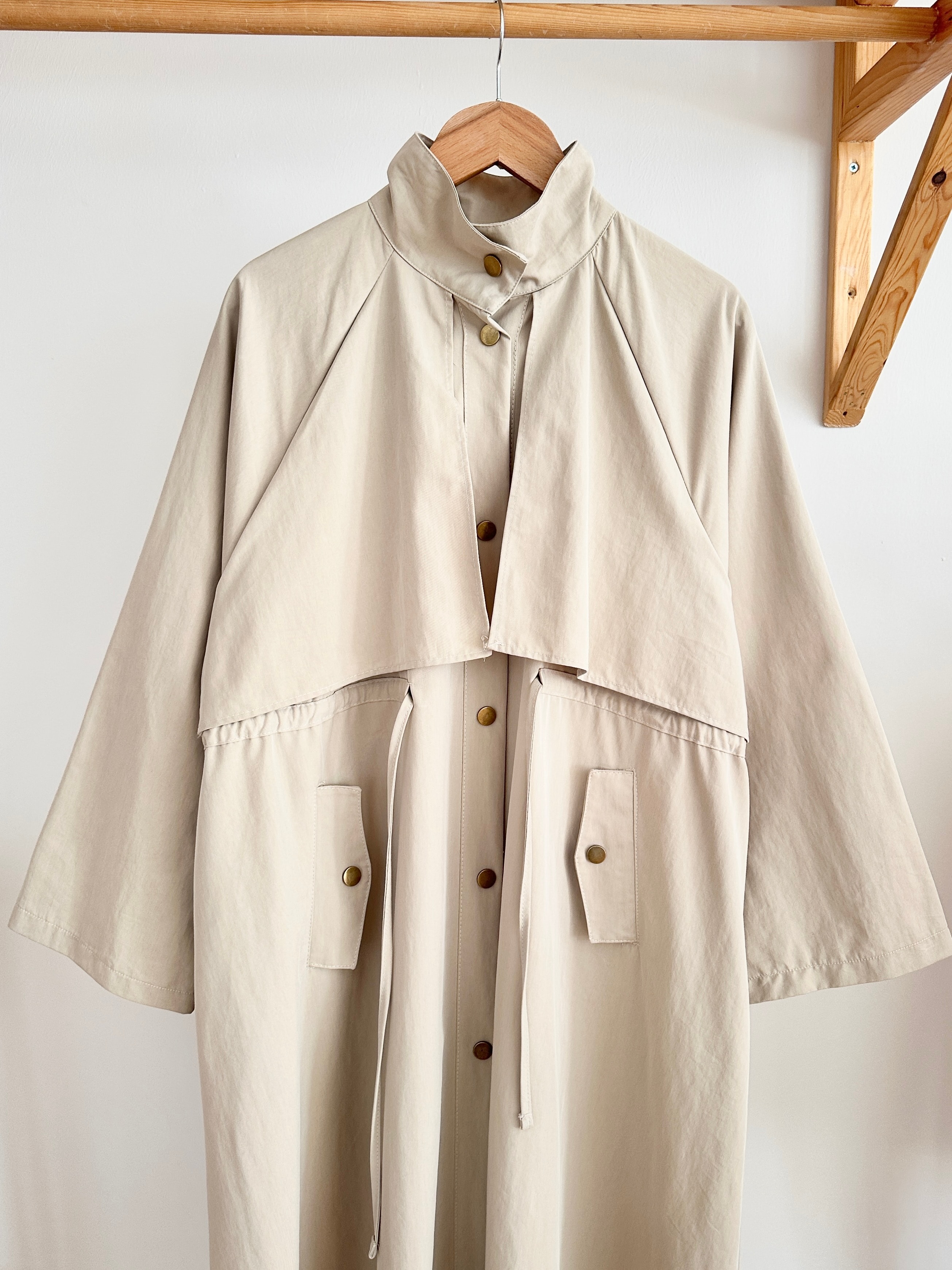 Biye Detaylı Trençkot - Vizon