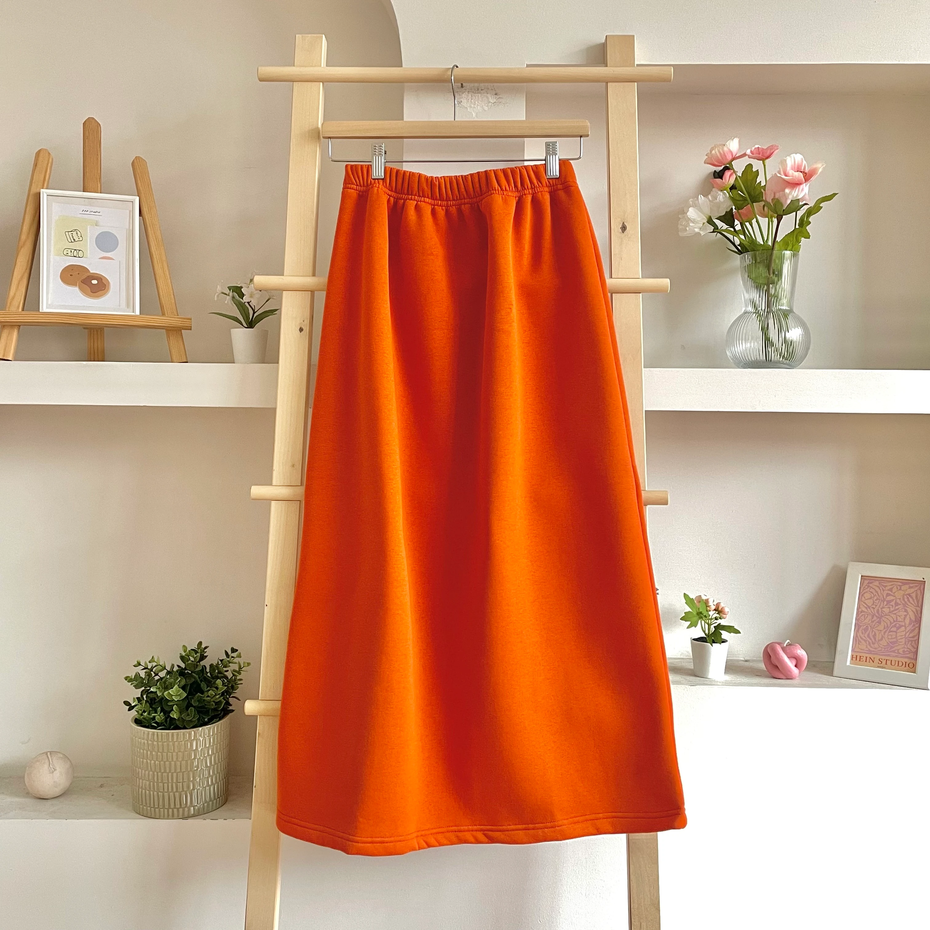 3 İplik Kalem Etek - Turuncu