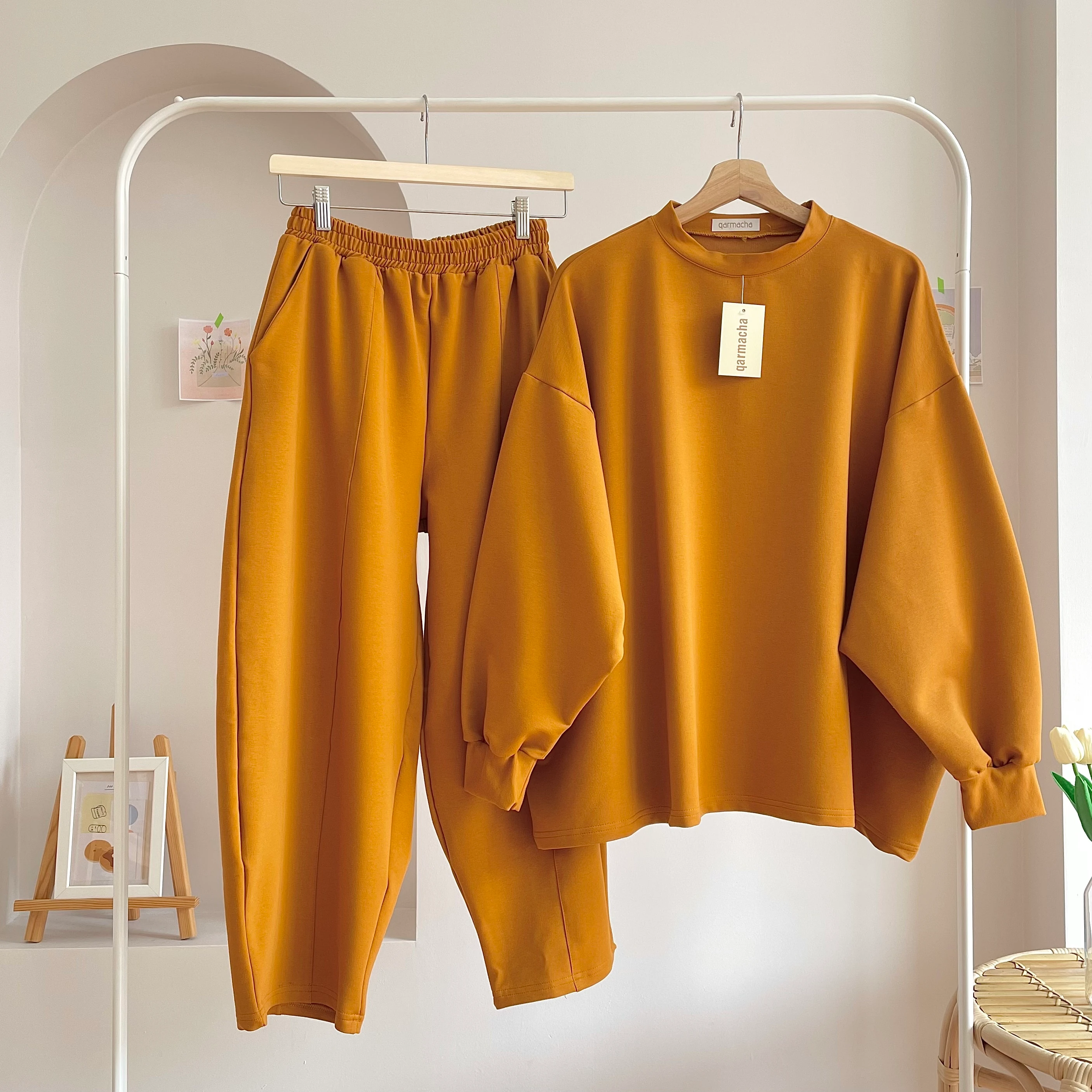 Penye Şalvar Takım - Taba