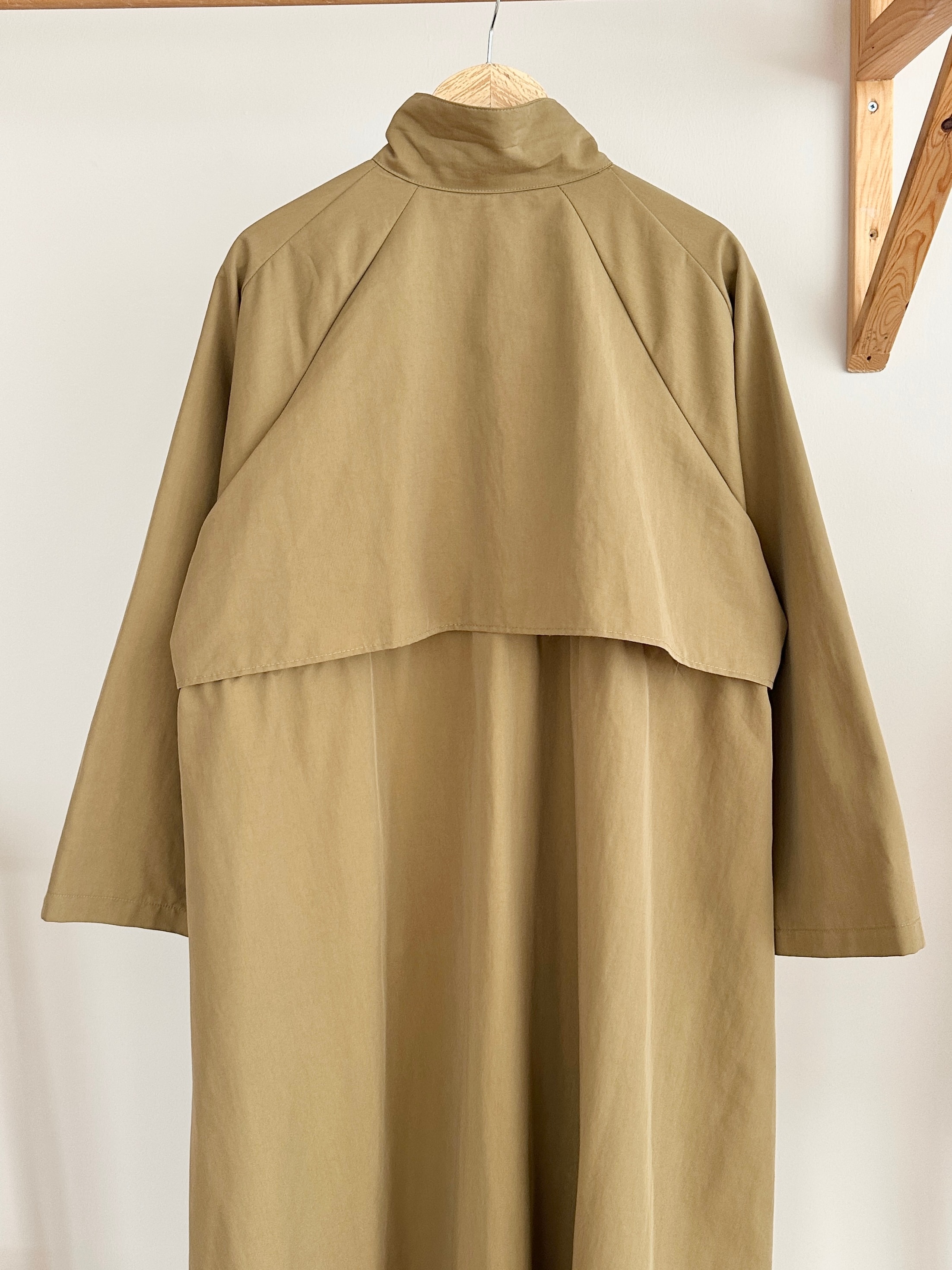 Biye Detaylı Trençkot - Yağ Yeşili