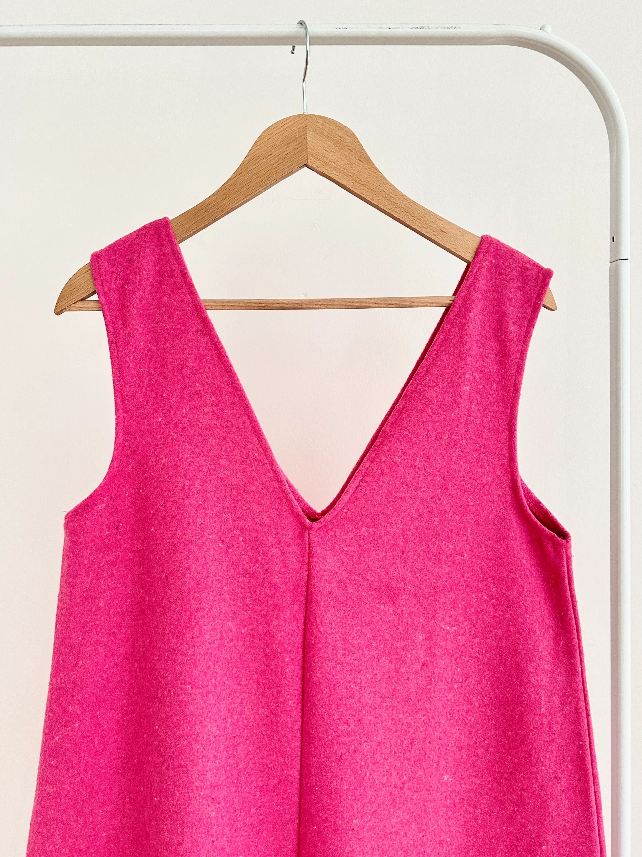 V Yaka Kaşe Jile - Pembe