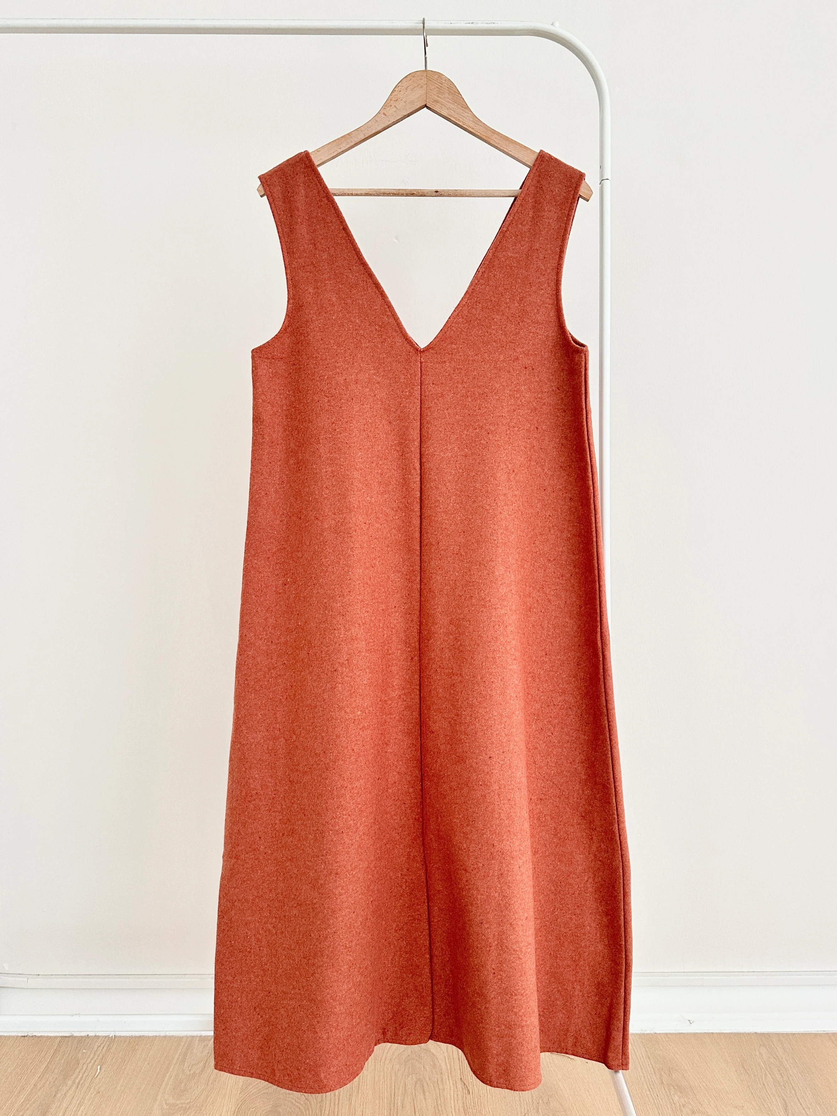 V Yaka Kaşe Jile - Kiremit