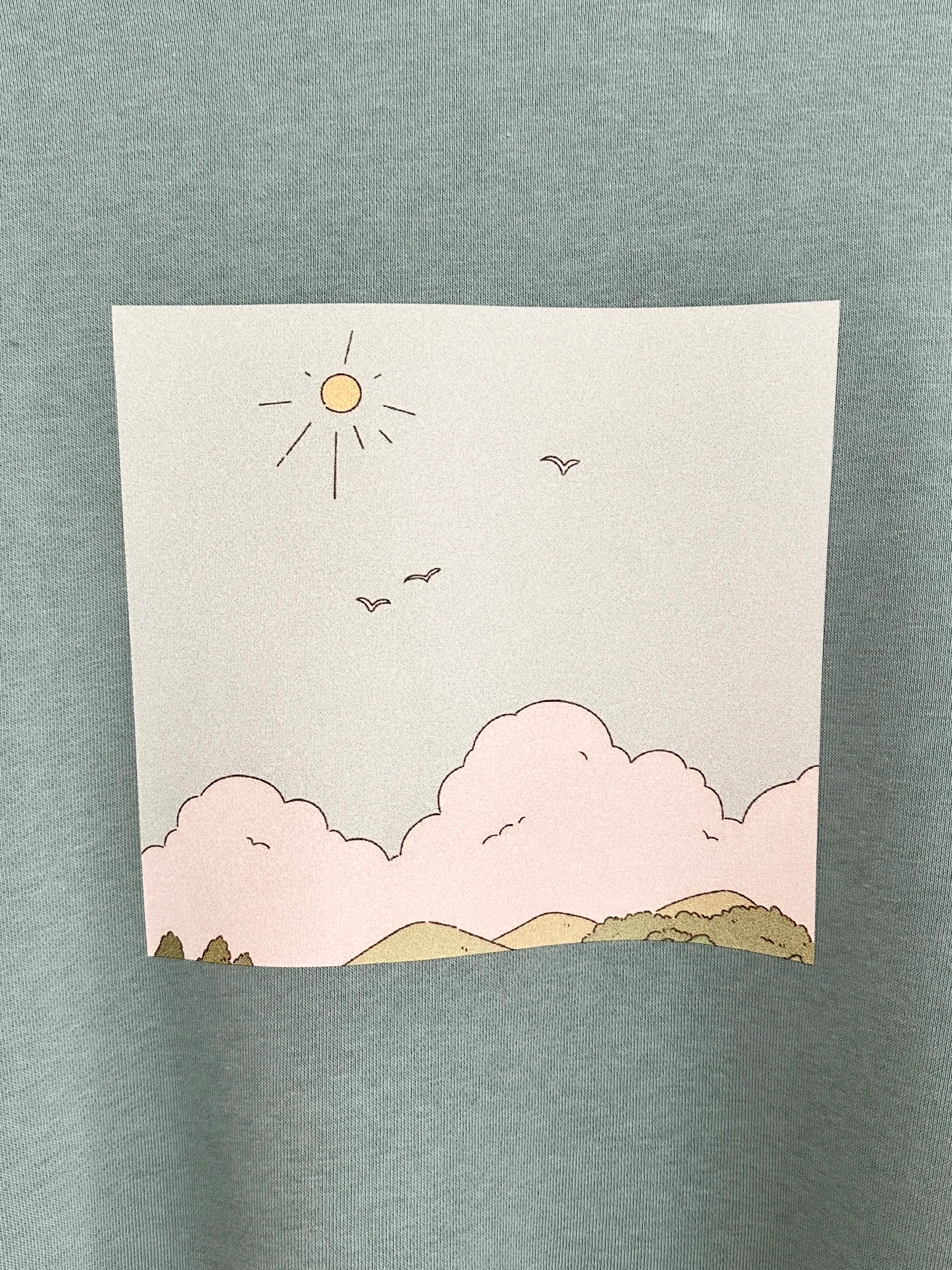 Baskılı 3 İplik Sweat - Turkuaz