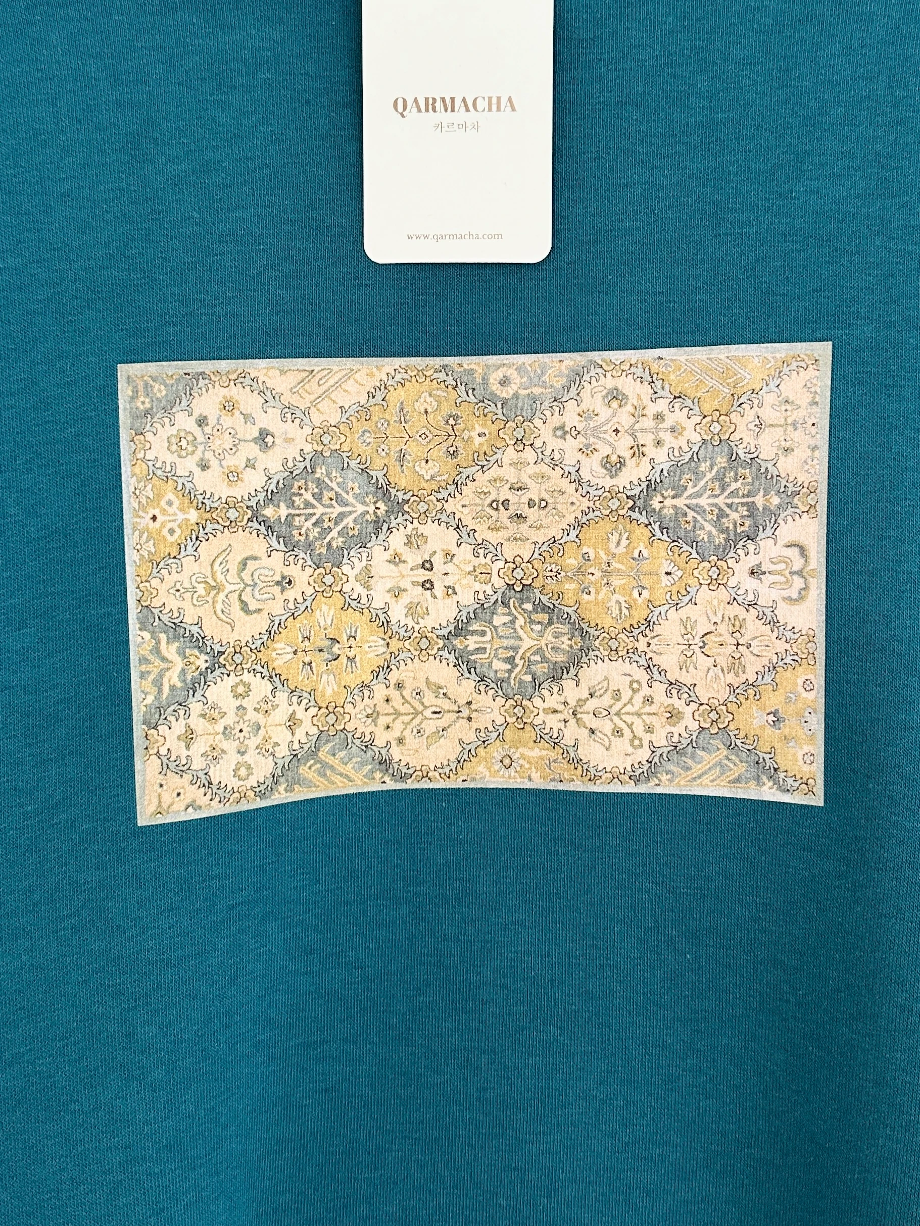 Baskılı 3 İplik Sweat - Petrol Yeşili