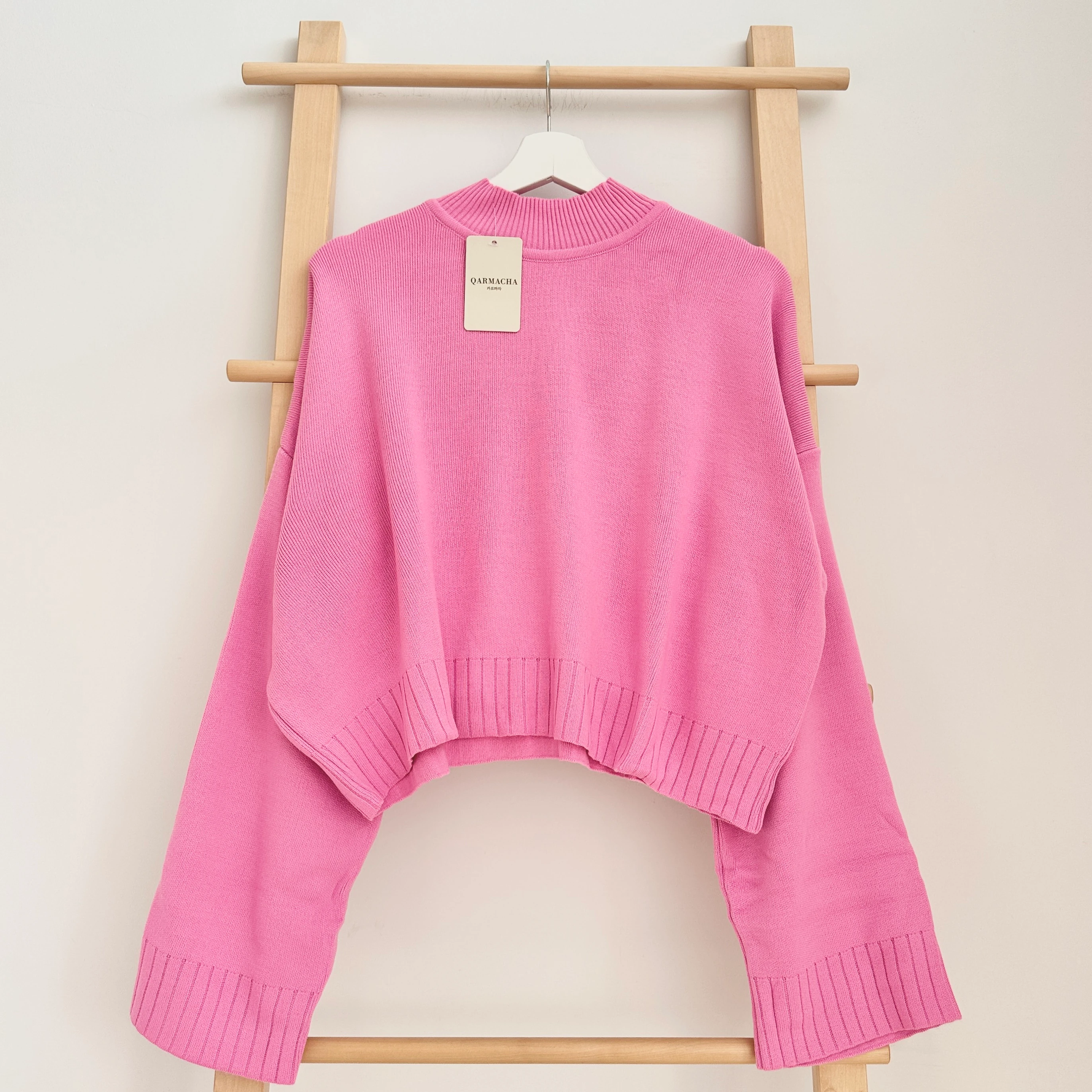 Bisiklet Yaka Triko Crop