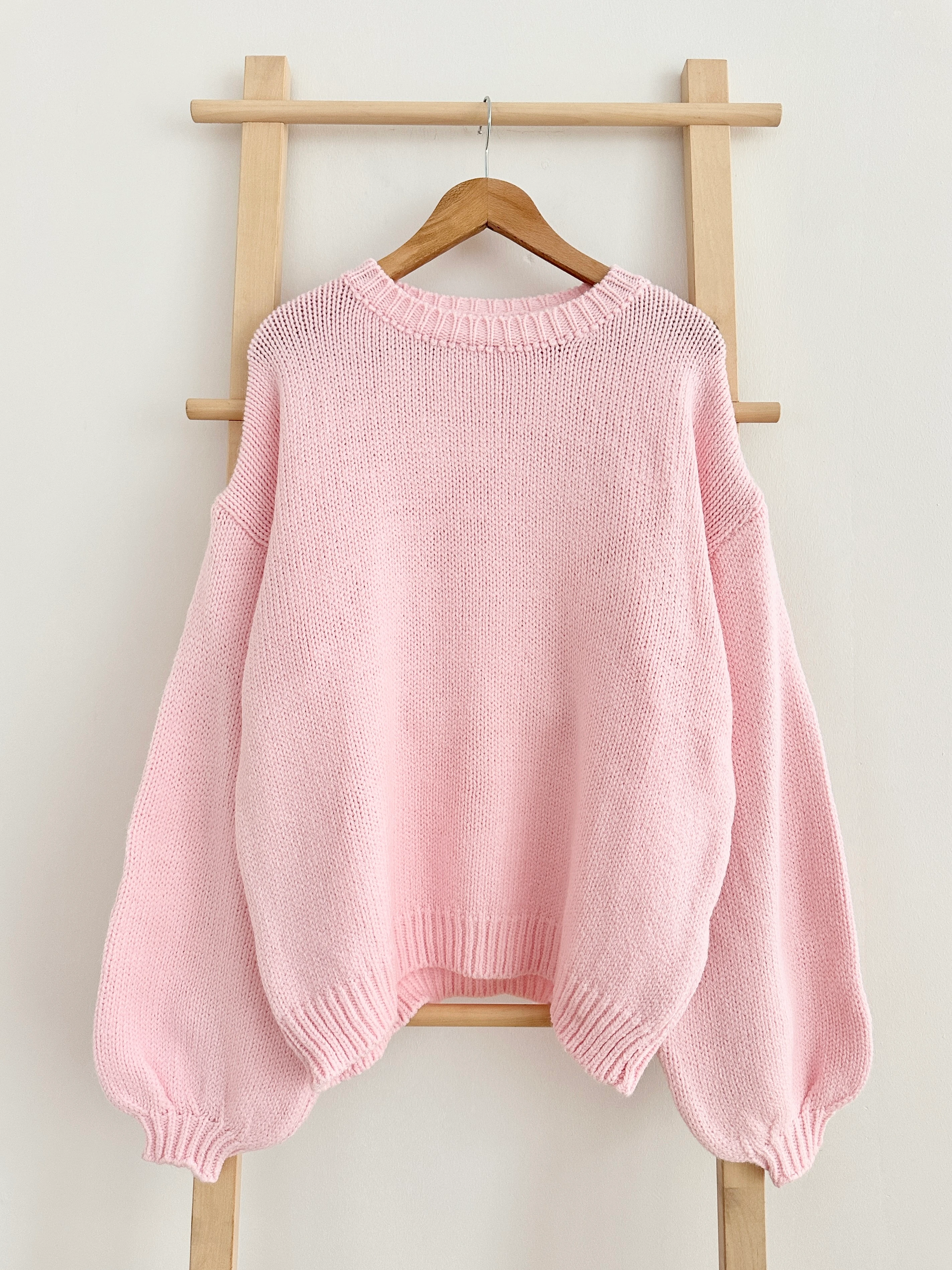 Balon Kol Oversize Kazak - Toz Pembe