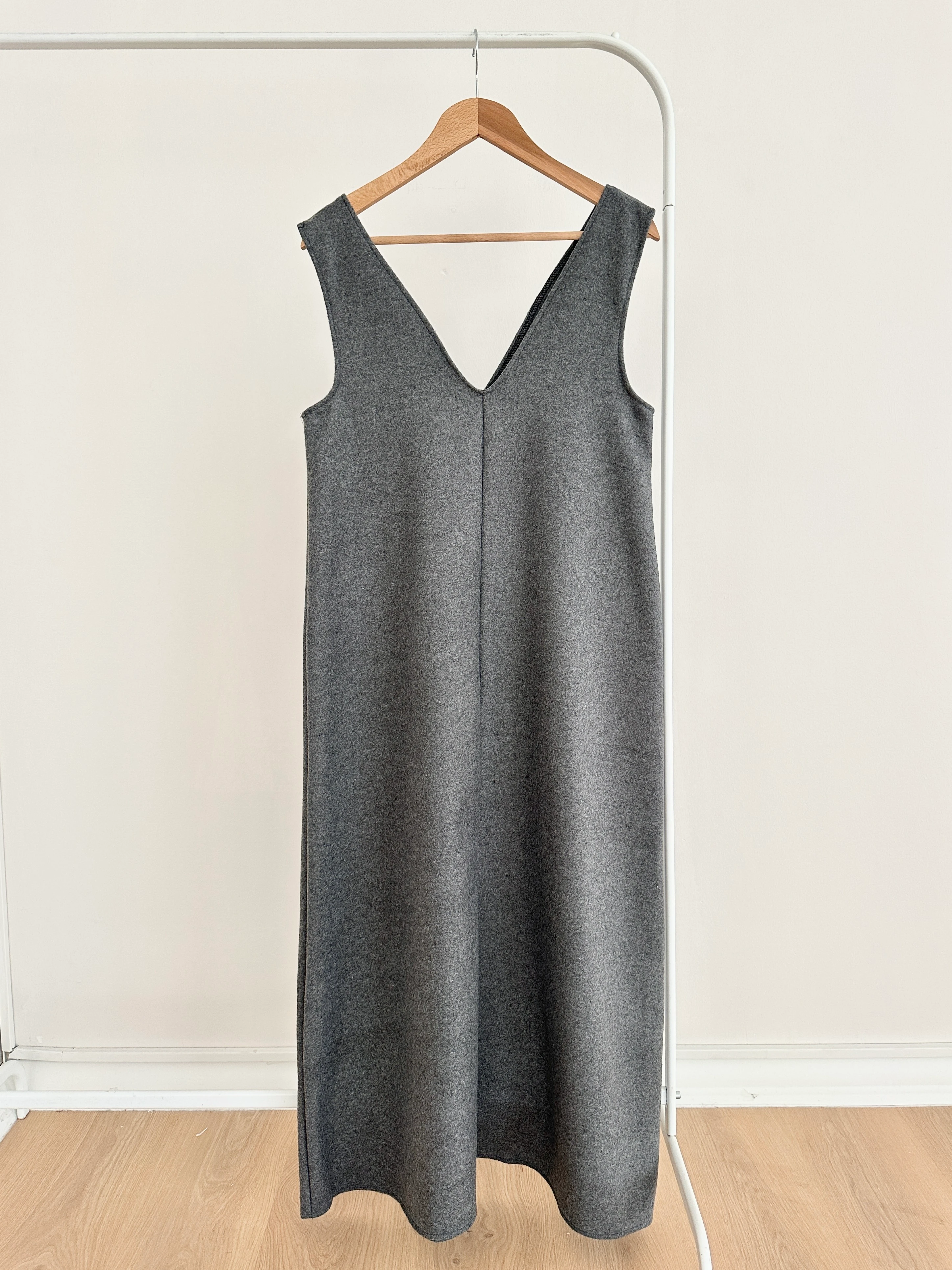 V Yaka Kaşe Jile - Antrasit