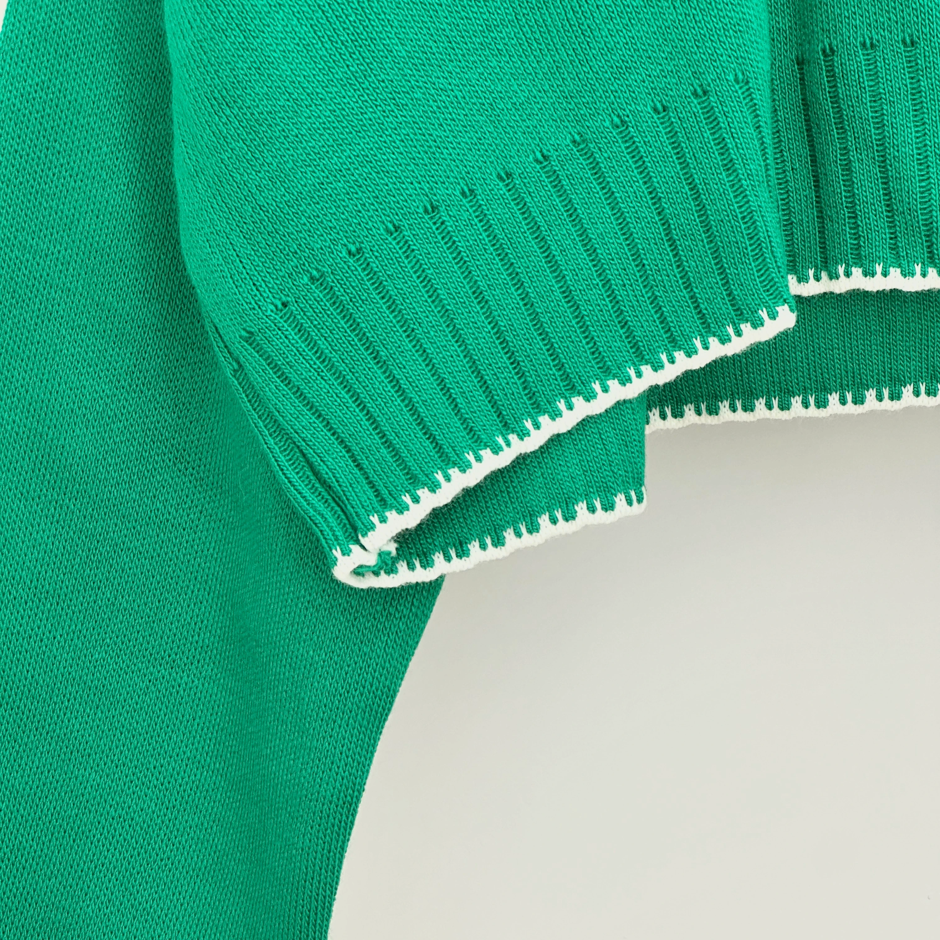 Minik Kol Detaylı Triko Crop - Yeşil