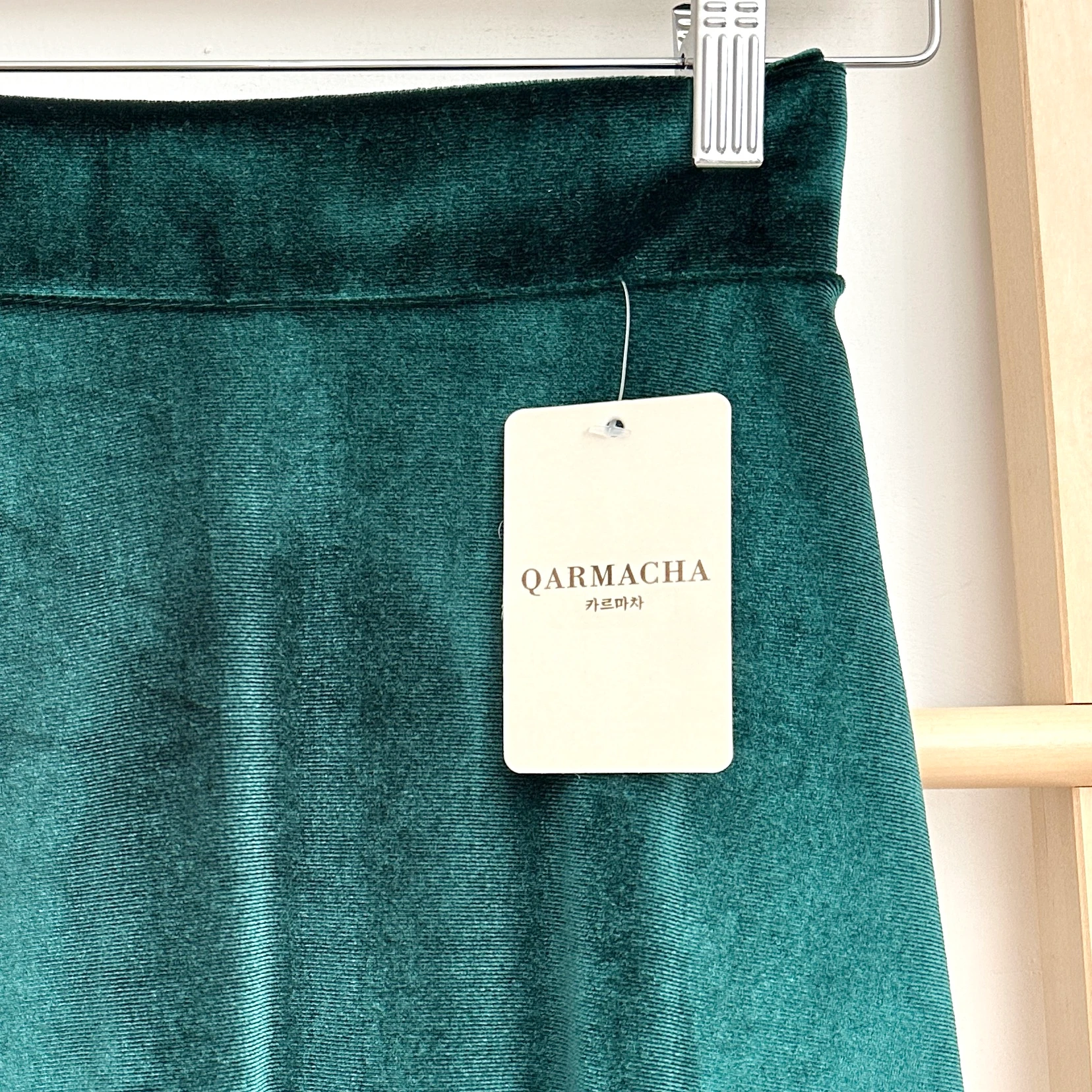 Kadife Kloş Etek - Zümrüt Yeşili