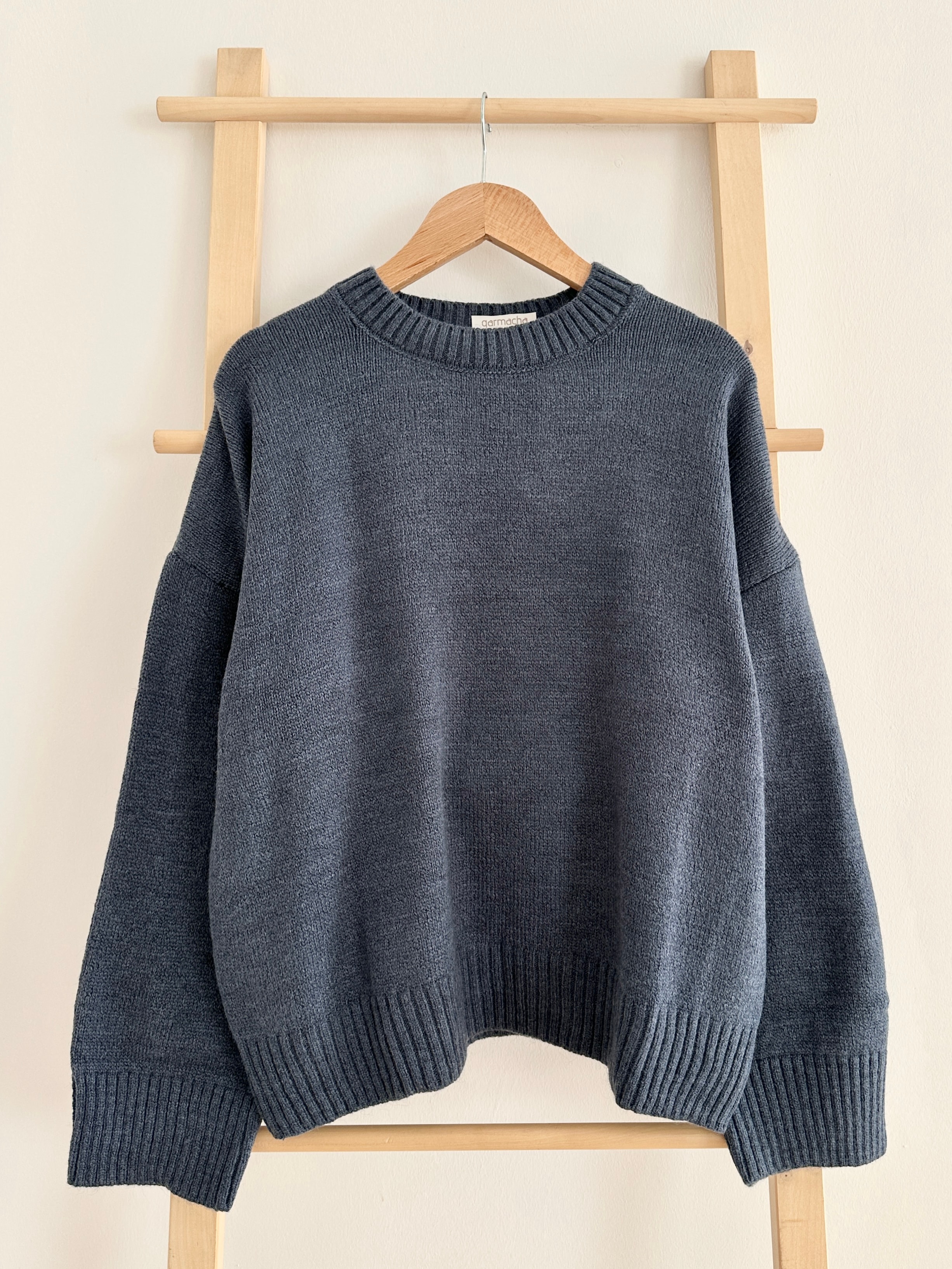 Bisiklet Yaka Fitilli Kazak - Koyu indigo