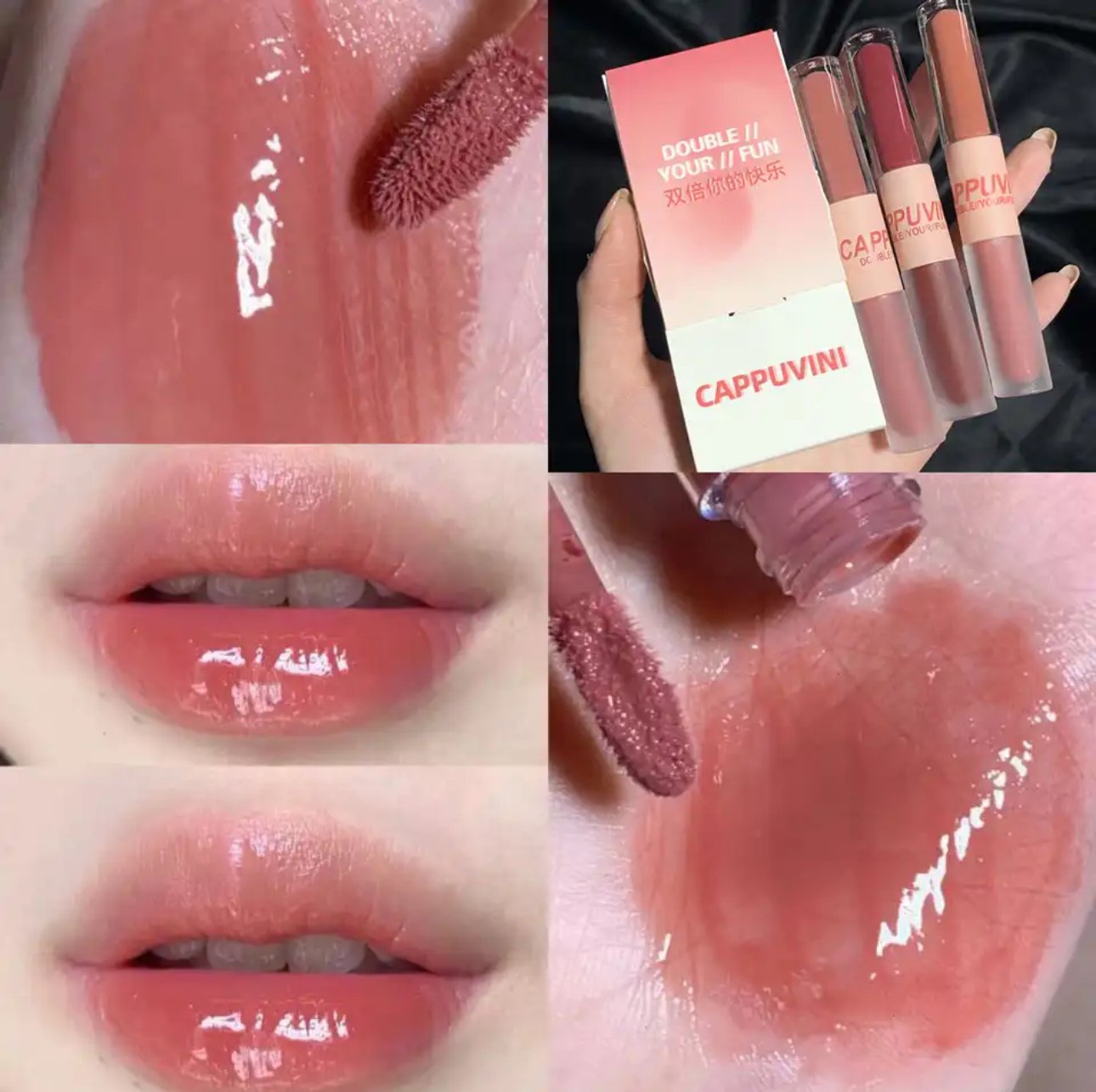 Cappuvini Çift Taraflı Mat & Gloss Likit Ruj - #04