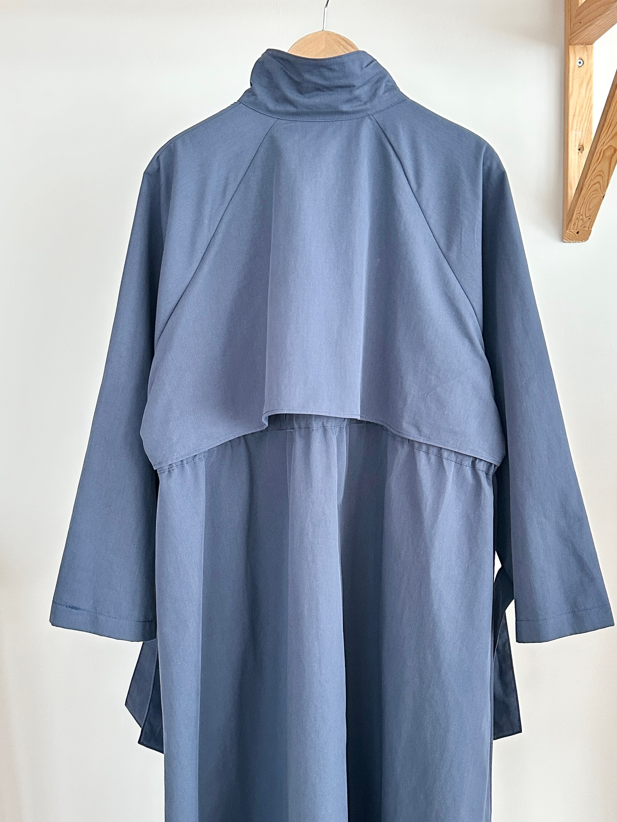 Biye Detaylı Trençkot - Lacivert