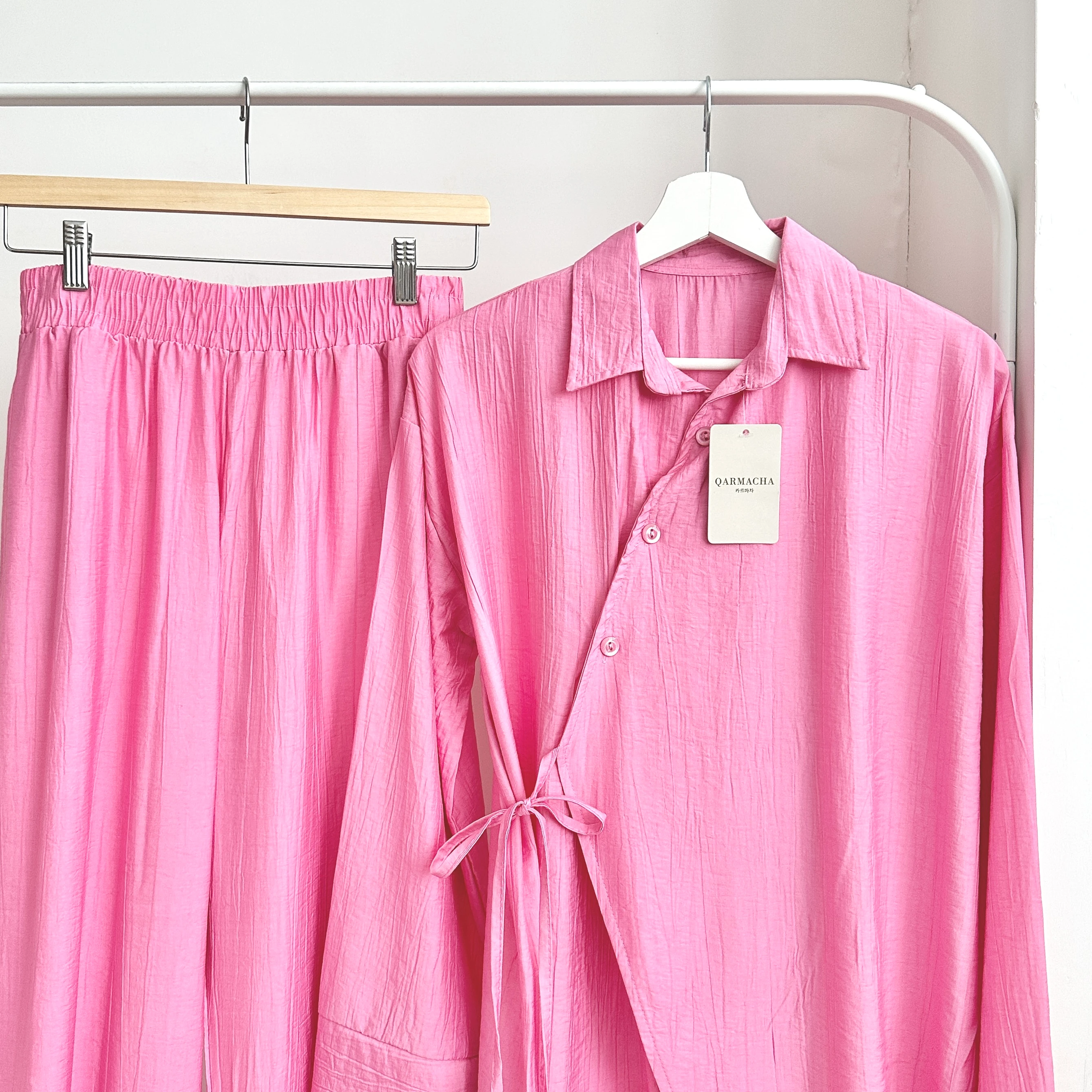 Yandan Bağlamalı Kraşlı Kimono Takım