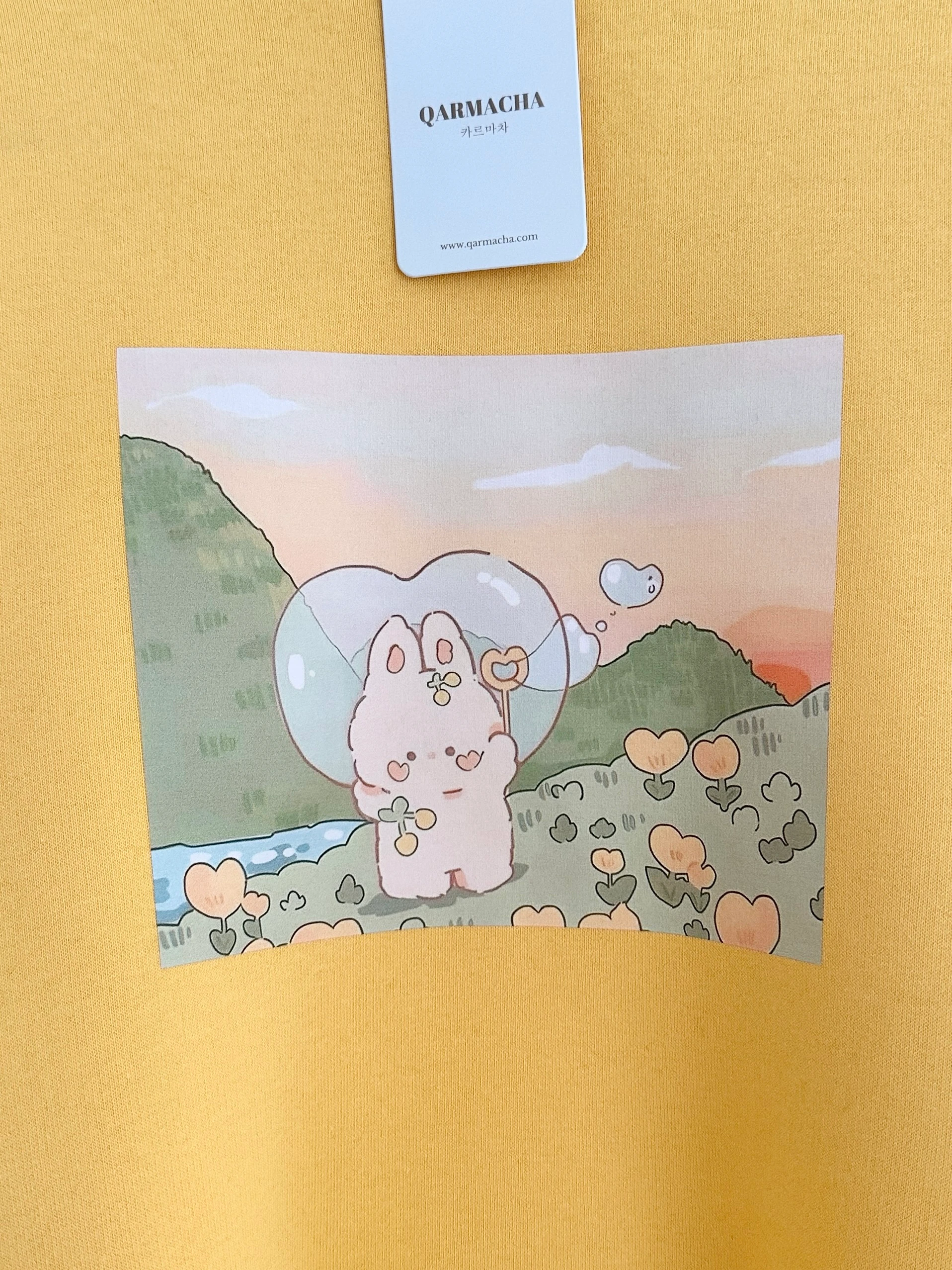 Baskılı 3 İplik Sweat - Limon Sarısı