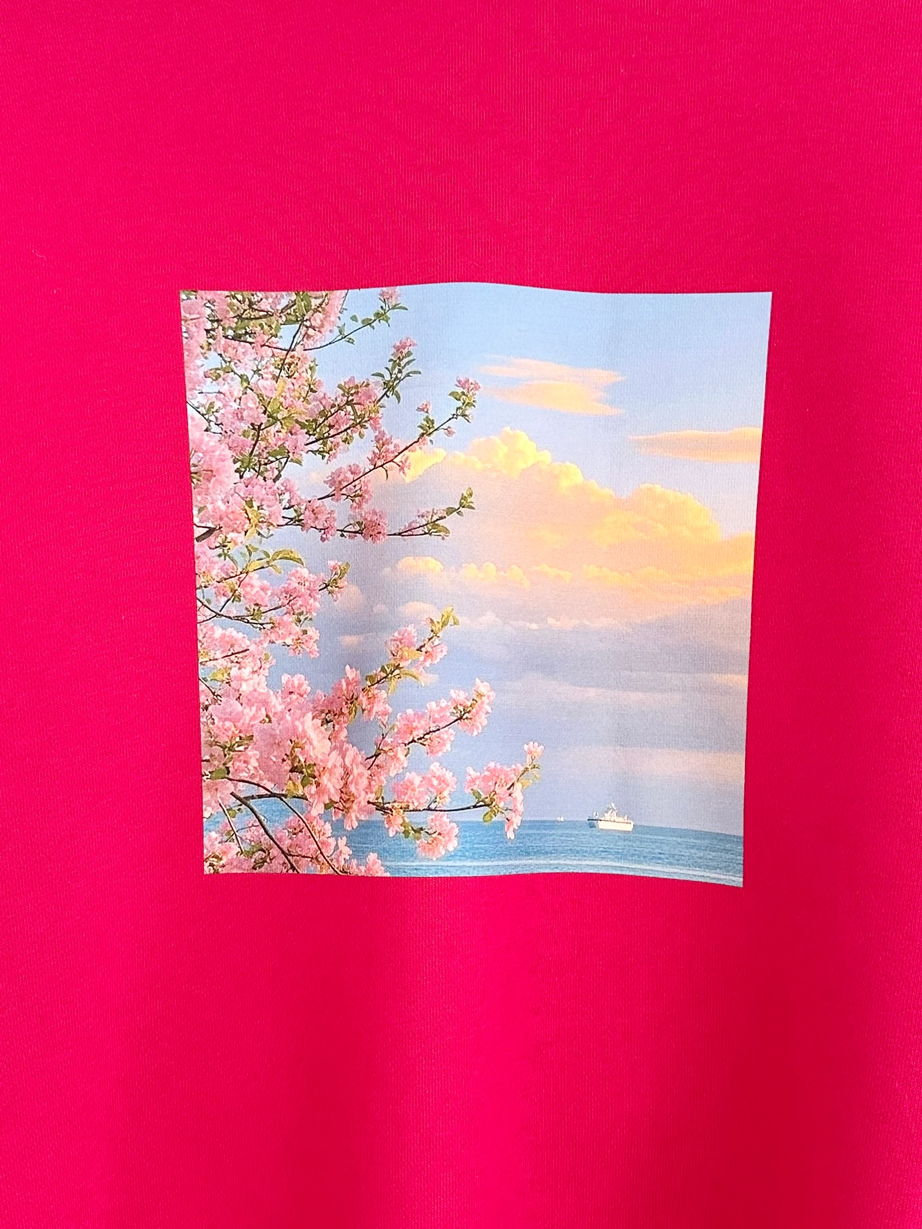 Baskılı 3 İplik Sweat - Fuşya