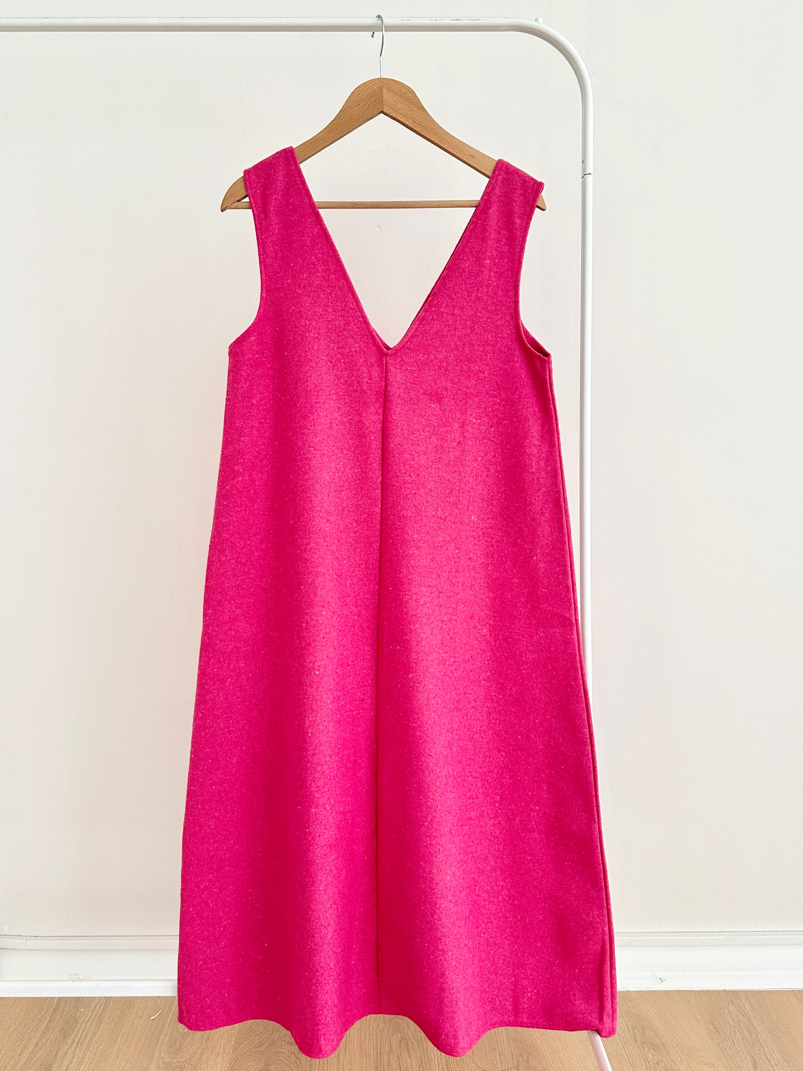 V Yaka Kaşe Jile - Pembe